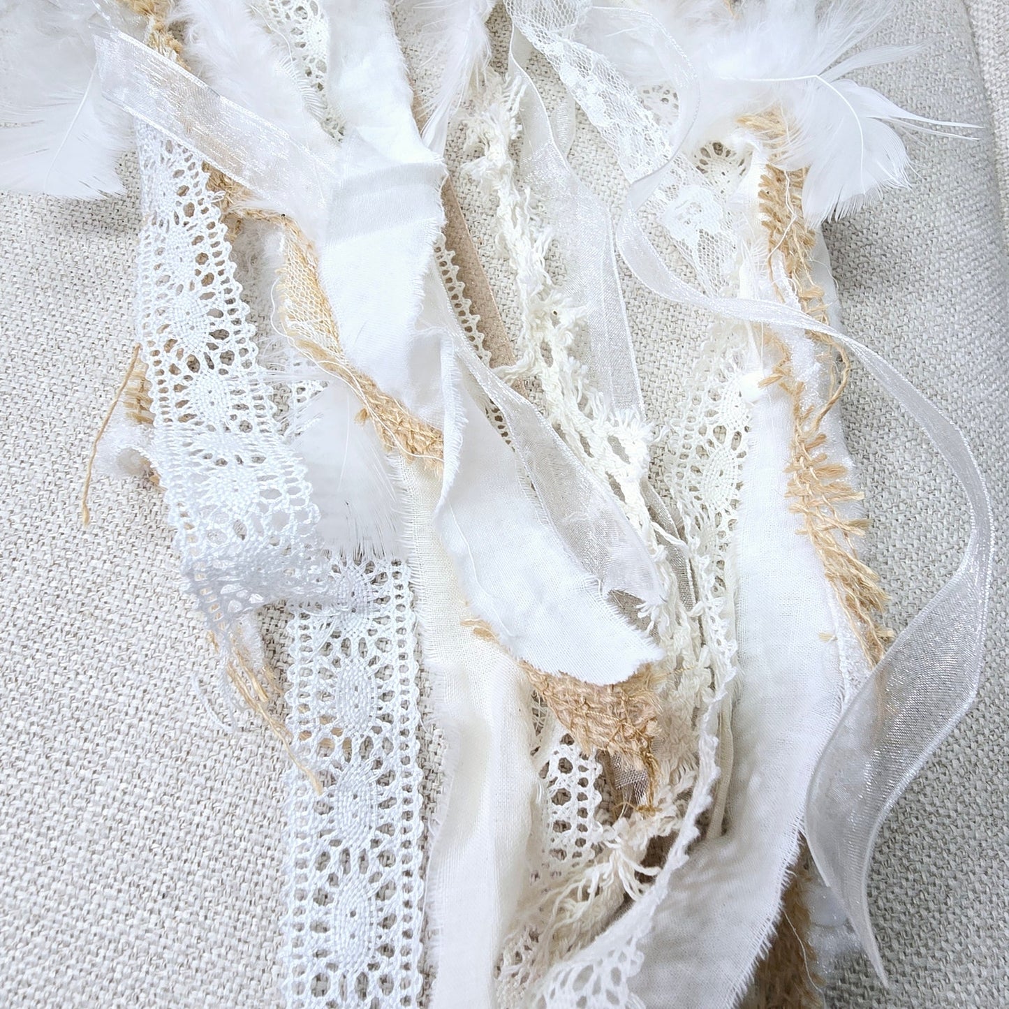 Ribbon and Lace Dream Catchers Set of 3 Bojo Style Shabby Chic Handcrafted Decor