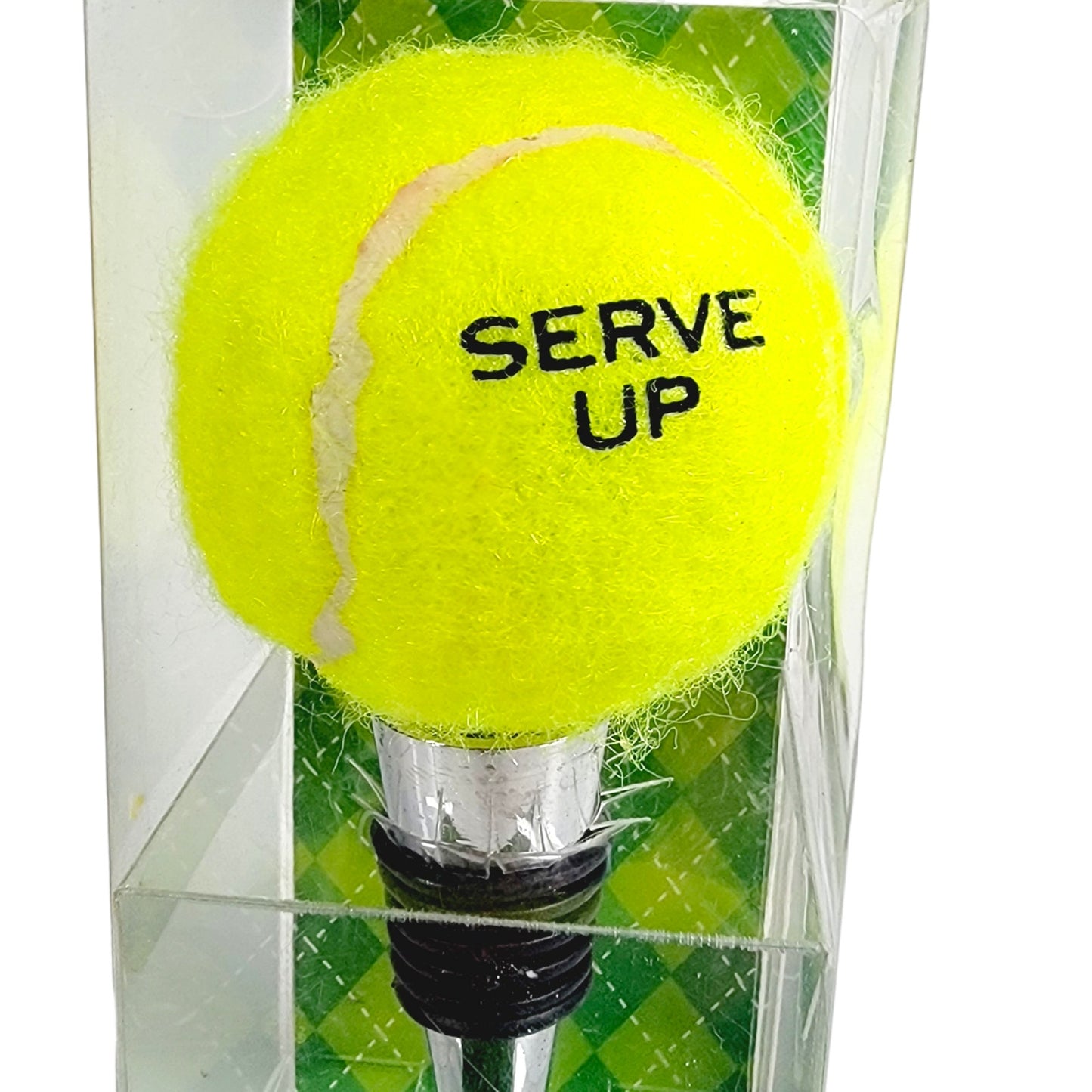 Tennis Ball Bottle Stopper Two's Company "Serve Up" , Tennis Gift