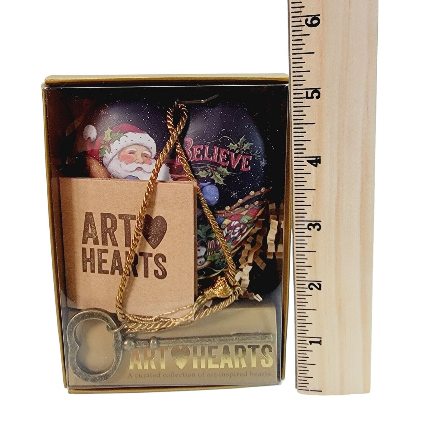 Demdaco "Believe Santa" Art Heart, Art-Inspired Sculptured Heart With Key Stand