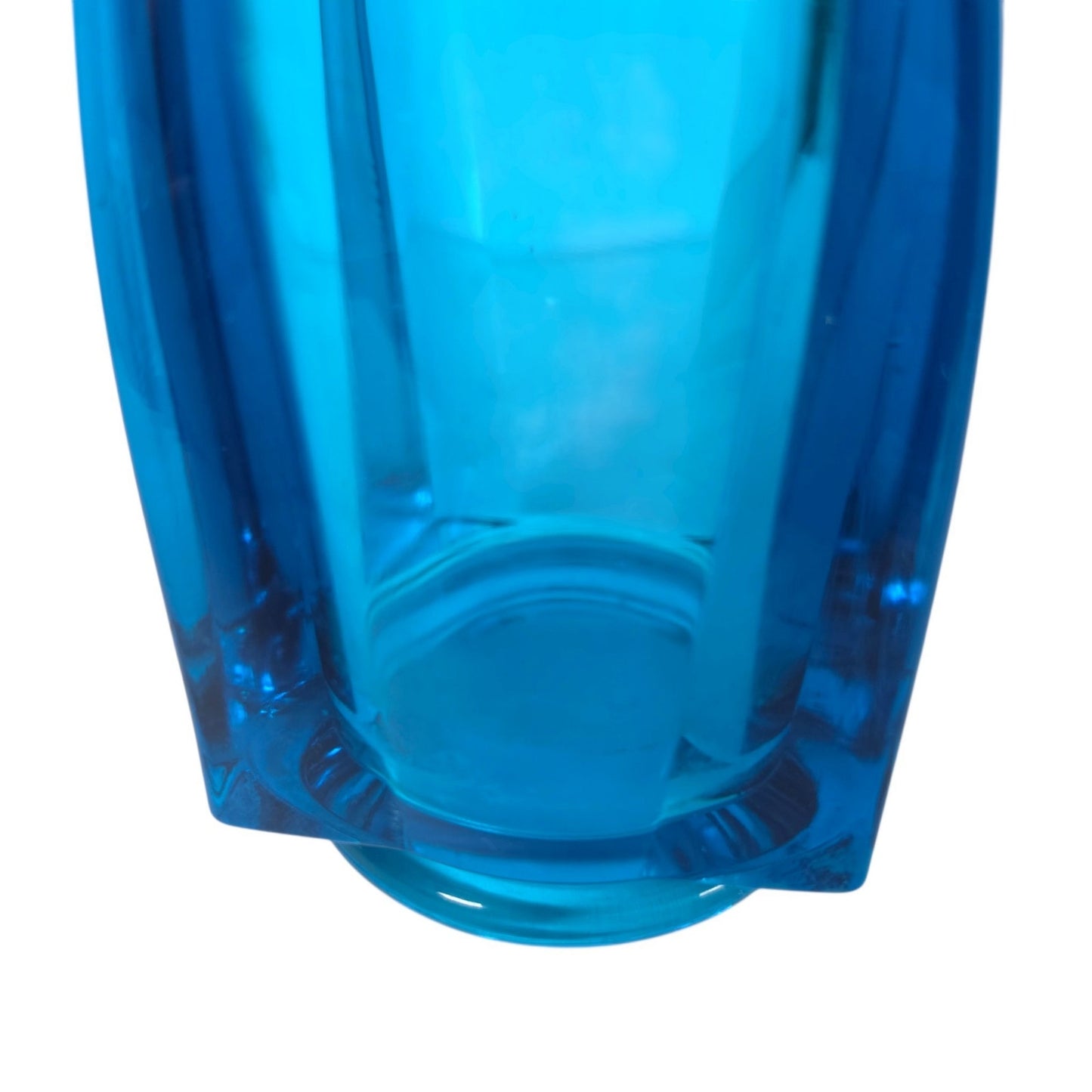 LE Smith Blue Swung Vase 4 Finger Mid Century Modern Vintage Simplicity 13.5"