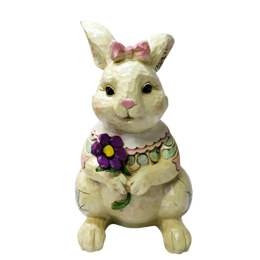 2011 Jim Shore Floral Bunny Rabbit White $30-$38