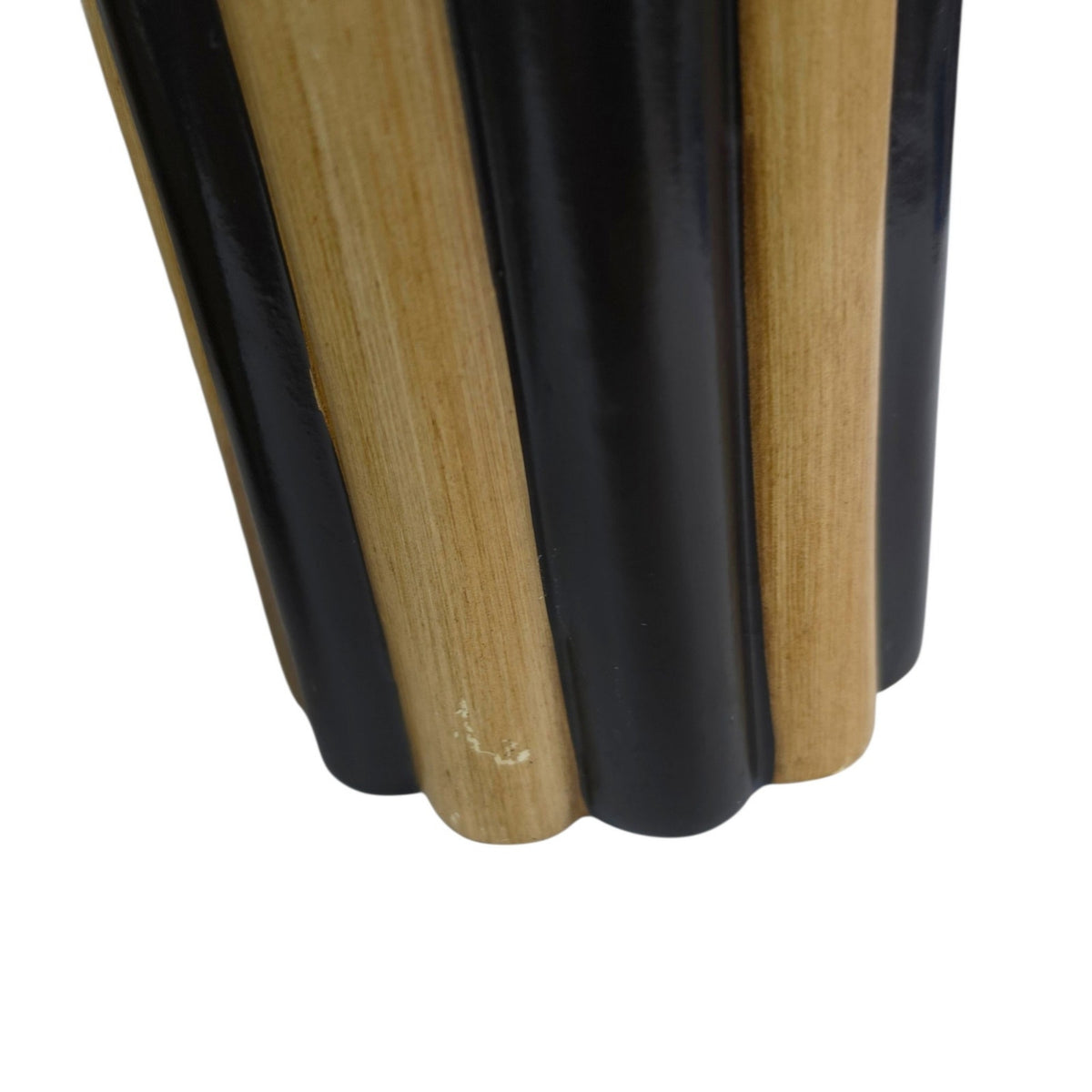 Art Deco Hollywood Regency Black Tan Fluted Ceramic Vases Set of 2 Hobby Lobby