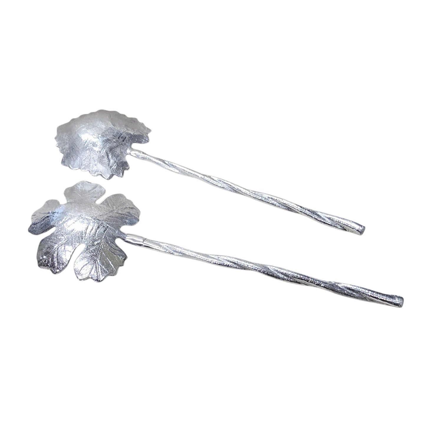 Martha Stewart Collection Park Leaves Salad Servers 2-Pc Rustic Macy's Regency NIB