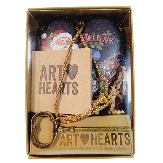 Demdaco "Believe Santa" Art Heart, Art-Inspired Sculptured Heart With Key Stand