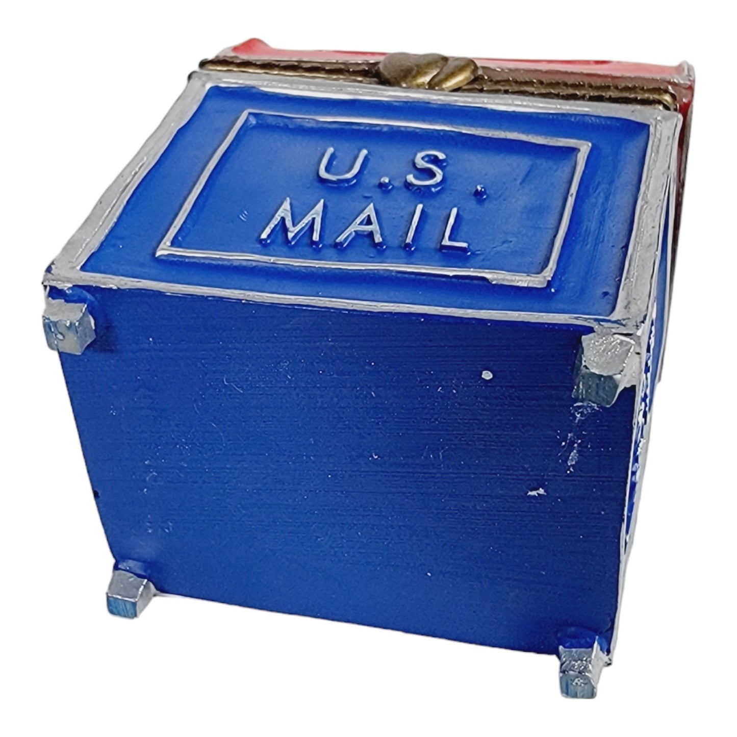 U.S. Mail Mailbox Trinket Box,Mini Stamp Dispenser 2.5" H