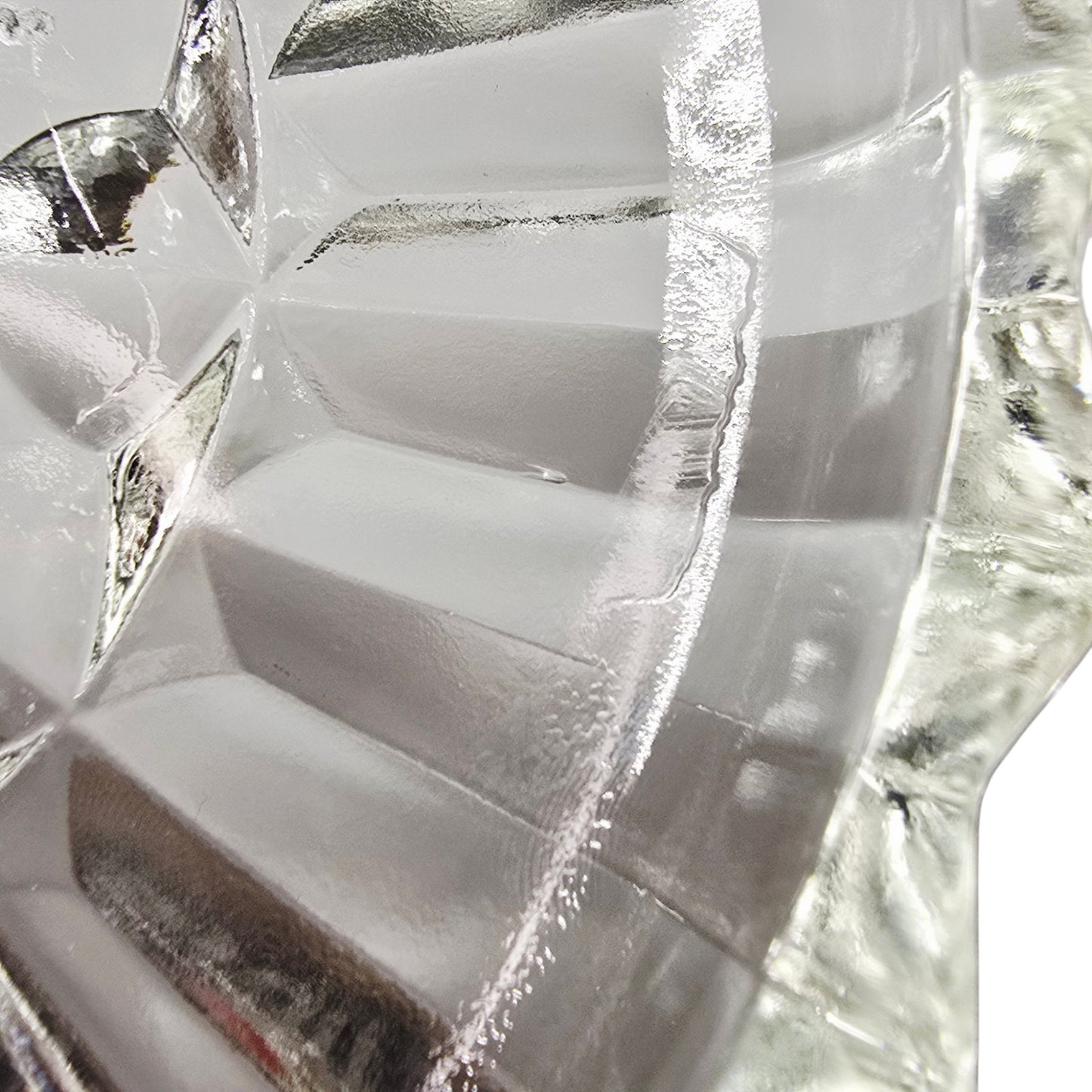 Vintage Pressed Glass Divided Relish Dish Clear Sunburst Pattern AS IS Read