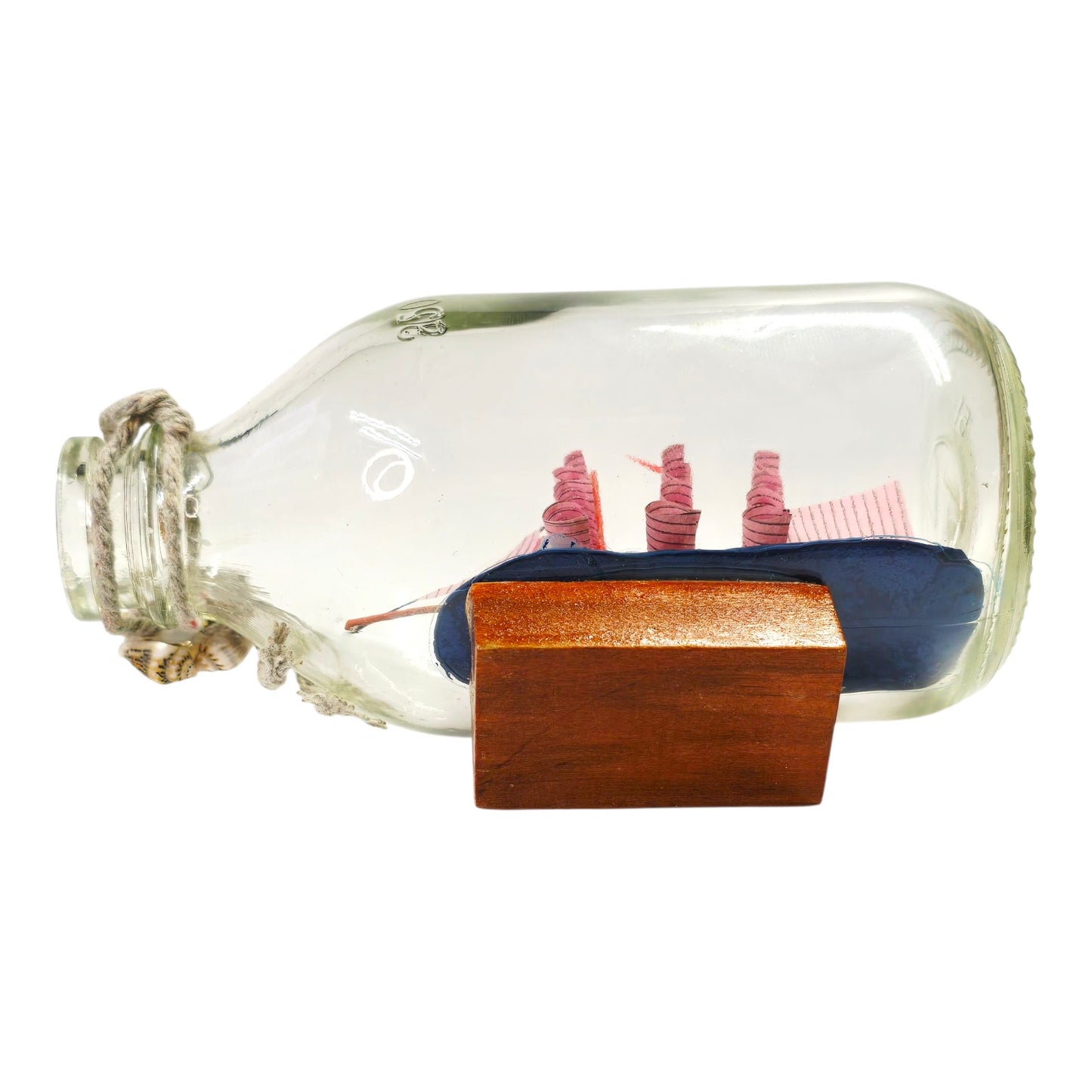 Lot 2 Ship in Bottle Nautical Sailboat House Scene Miniatures Glass Jar Decor