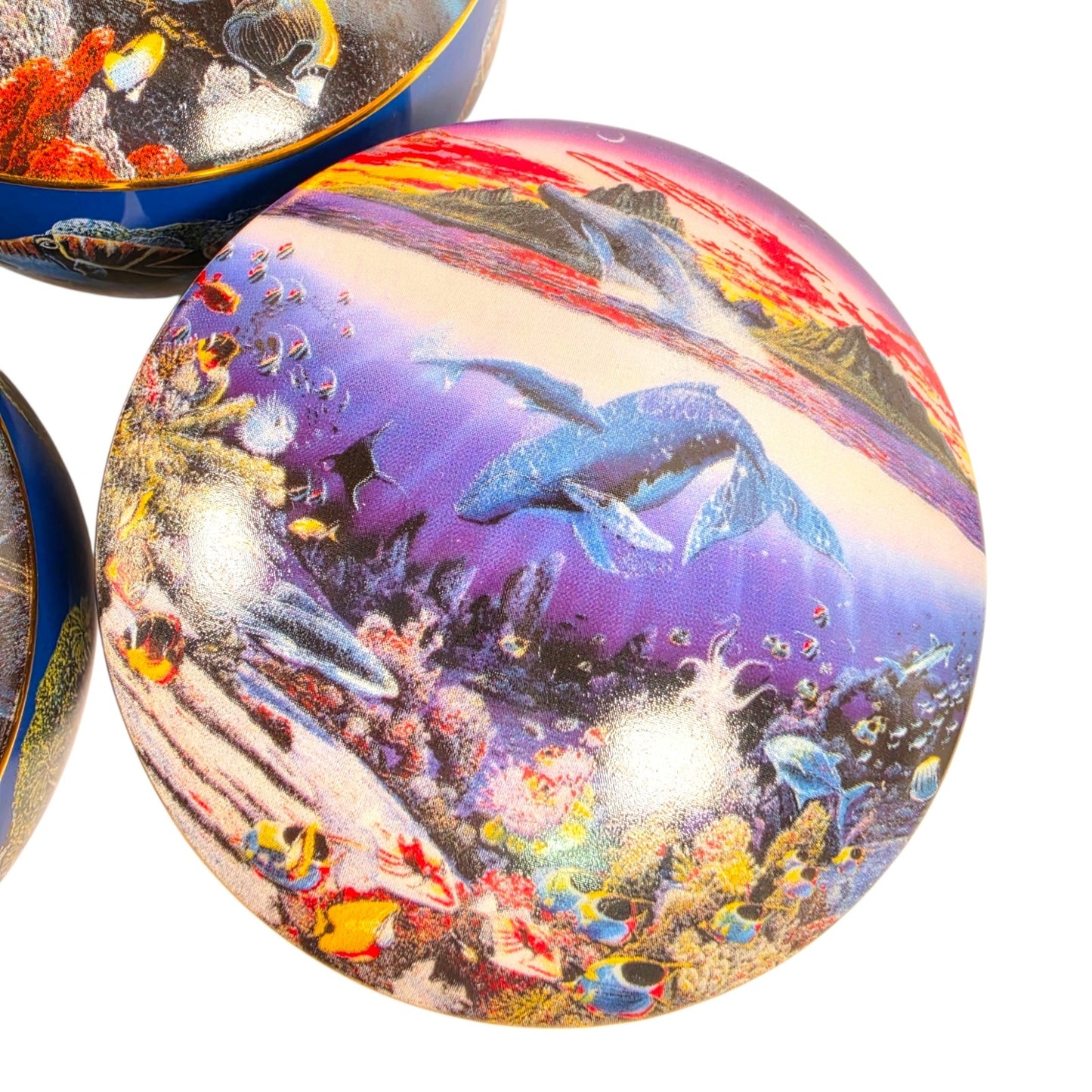Lot 5 Danbury Mint Robert Lynn Nelson Tropical Wonderland Music Trinket Boxes