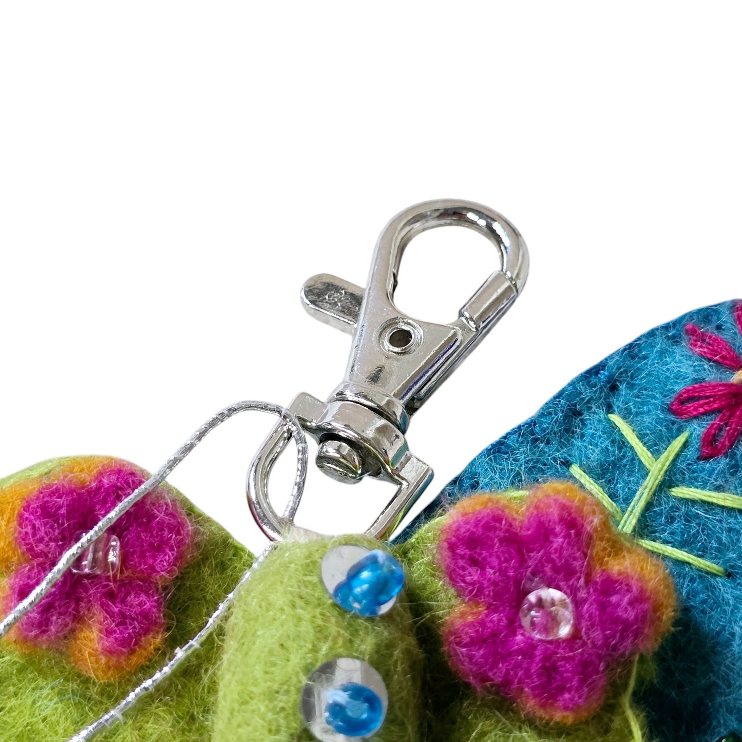 Blue Wool Butterfly Purse Charm, Handcrafted in Nepal 2022 Ganz