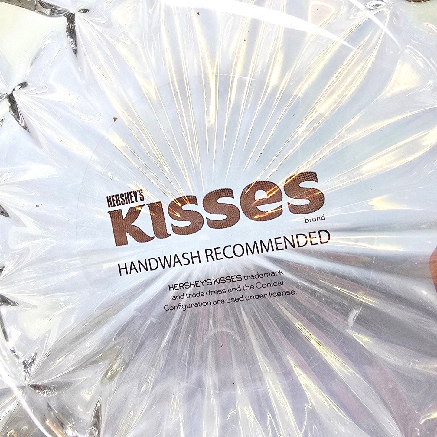 Godinger Hershey's Kisses Iridescent Crystal Candy Dish  5"Opal Diamond Cut Jar