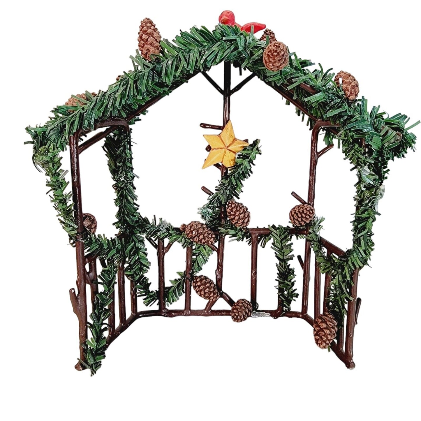 Dept 56 Stags Leap Nativity (Stable Arch Only) Metal Nativity Backdrop, Pinecone