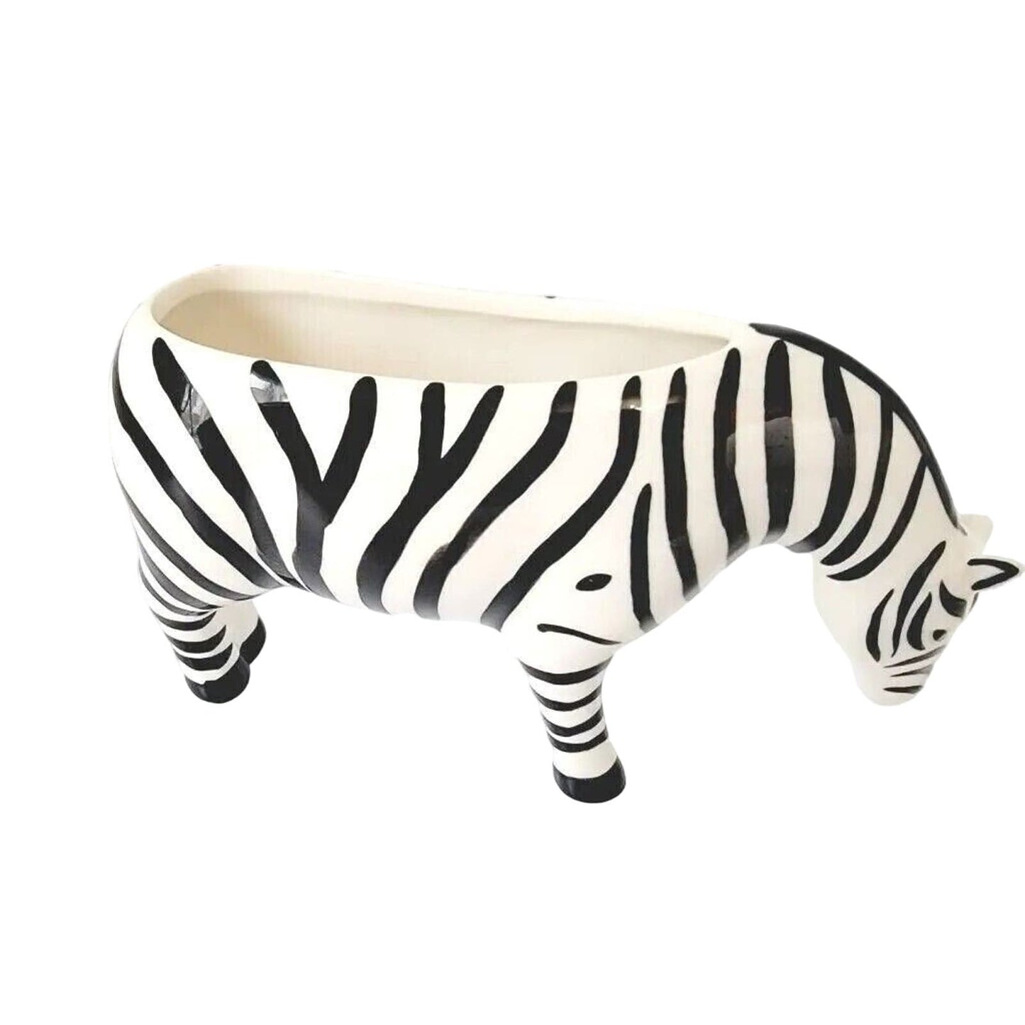 Pier 1 Imports Zebra Figurine Small Planter Animal Succulent Decorative 7"x 4"