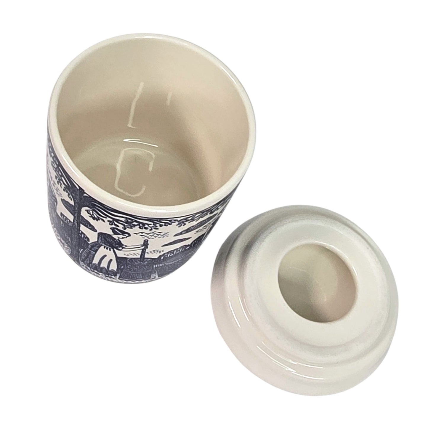 The Fine Cheese Co Blue Stilton Cheese Crock English Transferware Jar 3.2"