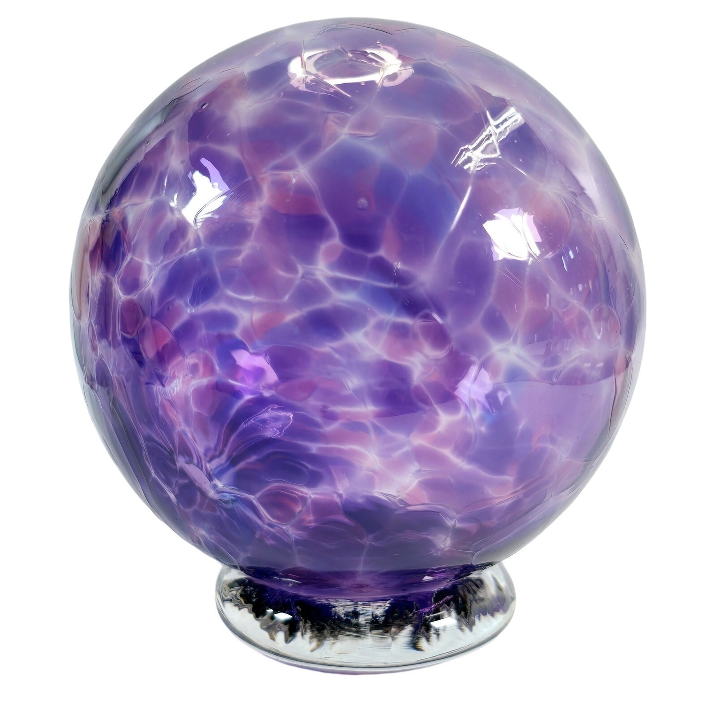 Hand-Blown Glass Wishing Ball, Amethyst Birthstone Ball