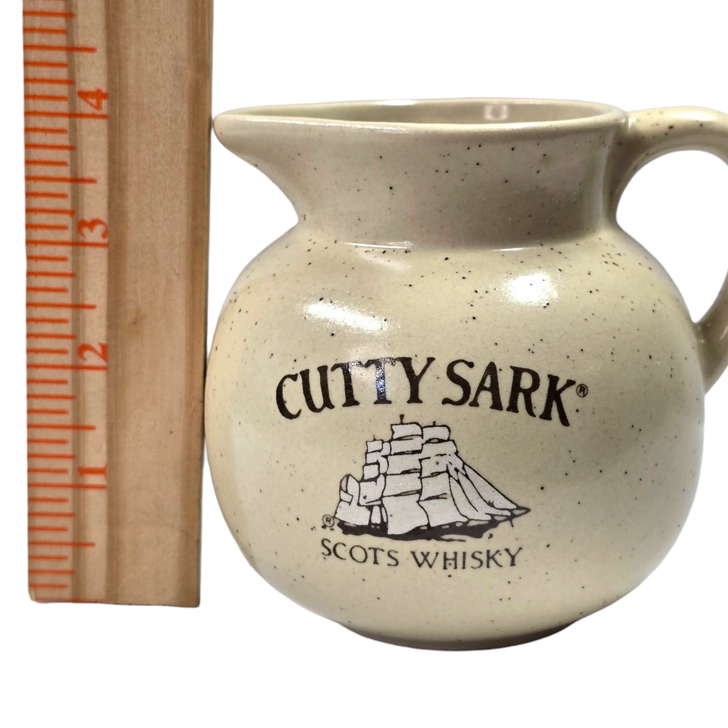 Cutty Sark Scots Whisky Ceramic Water Pitcher Vintage Barware Pub Jug