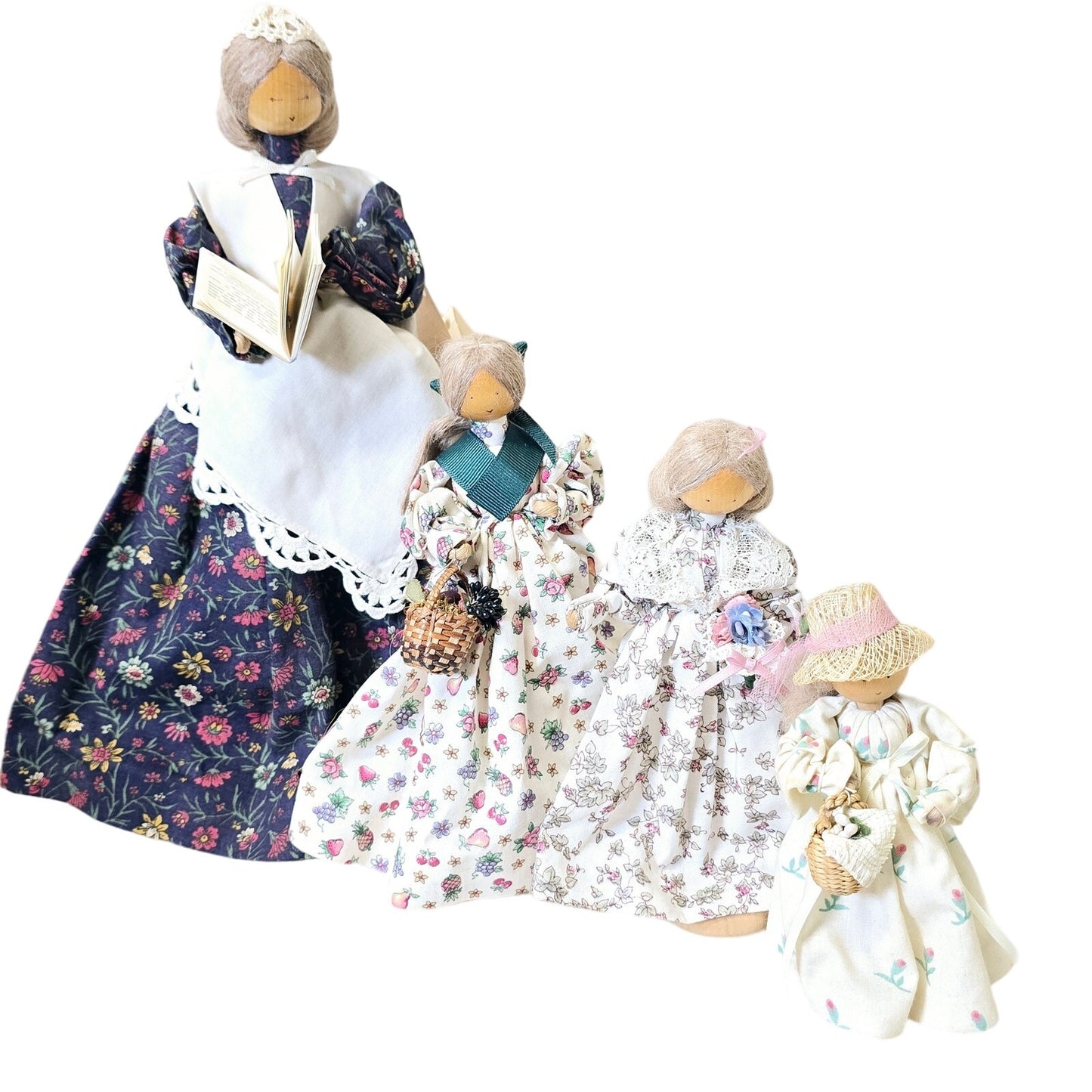 Colonial Pine Baroness Dolls Handcrafted Wooden Dowel Dolls Aunt Bea Storyteller