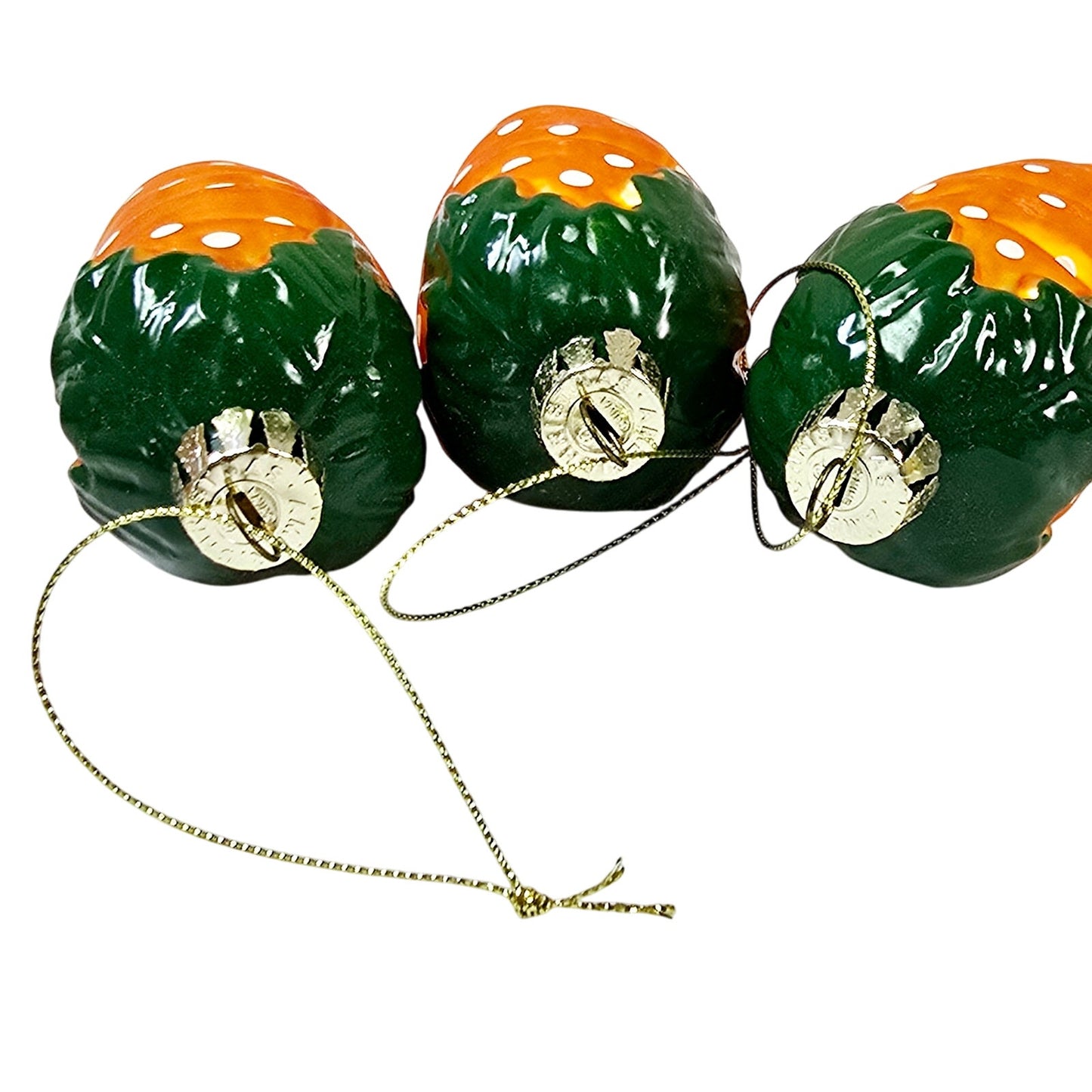 Set of 3 Blown Glass Carrot Ornaments, New in Box