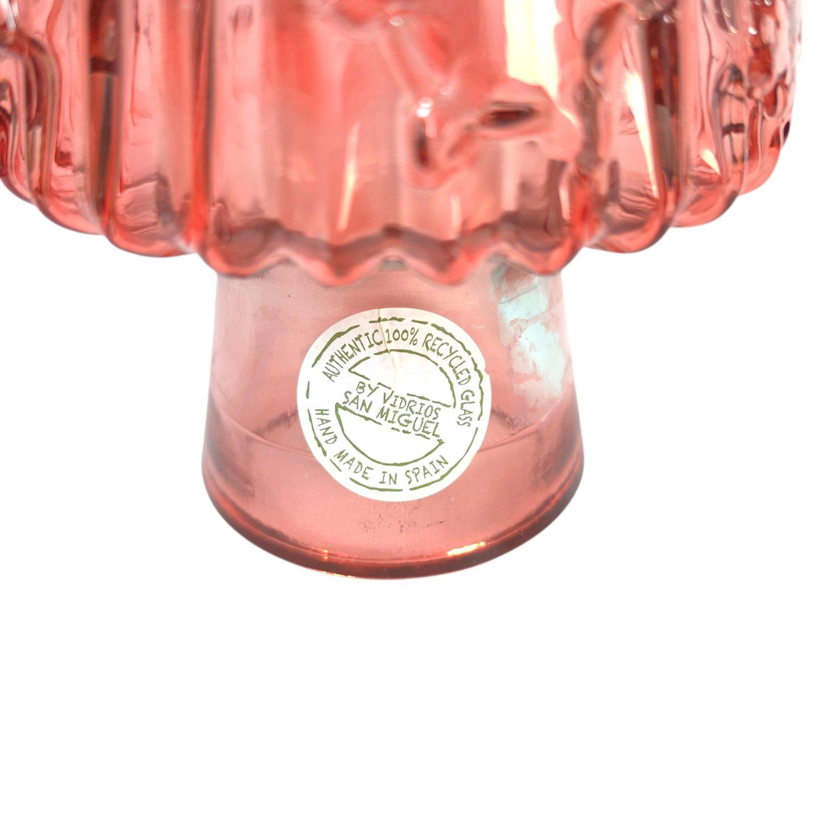 Vidrios San Miguel Pink Recycled Glass Christmas Tree 17 Inch Spain READ