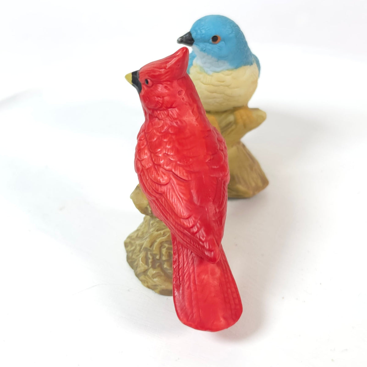 Whitney Designs Porcelain Bird Figurines Red Cardinal Bluebird Pair Taiwan