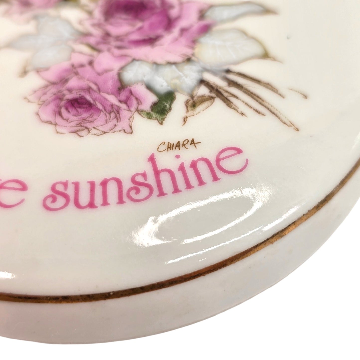 Vintage 1978 A Mother's Remembrance Porcelain Box Designer's Collection Gold Rim