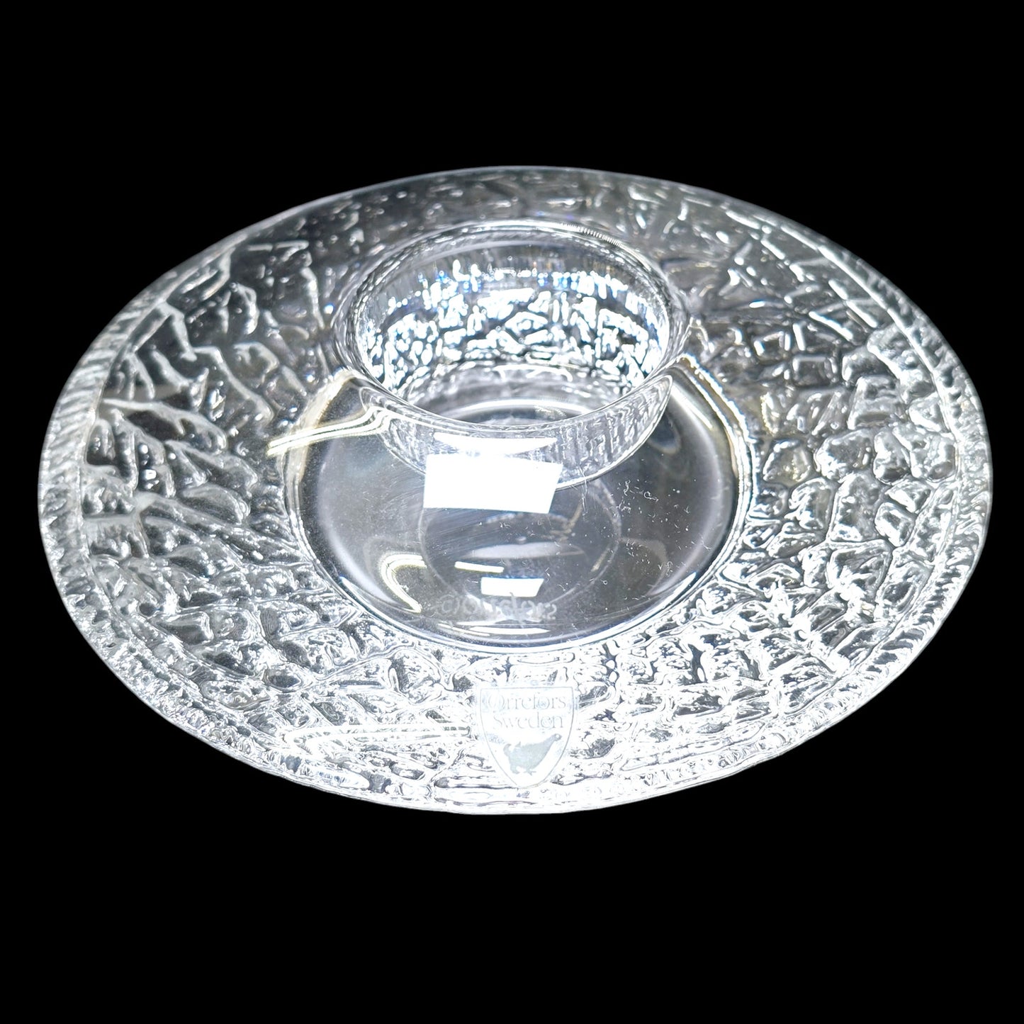Orrefors Crystal Discus Votive Candle Holder