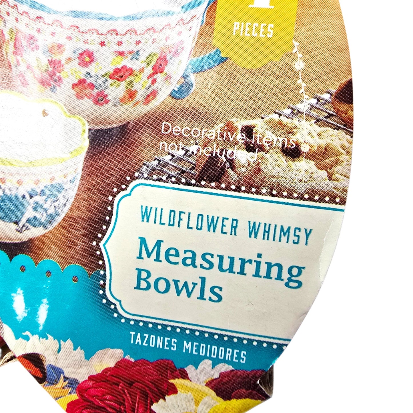 The Pioneer Woman Wildflower Whimsy Set of 4 Measuring Bowls 1 Cup 1/3, 1/2, 1/4