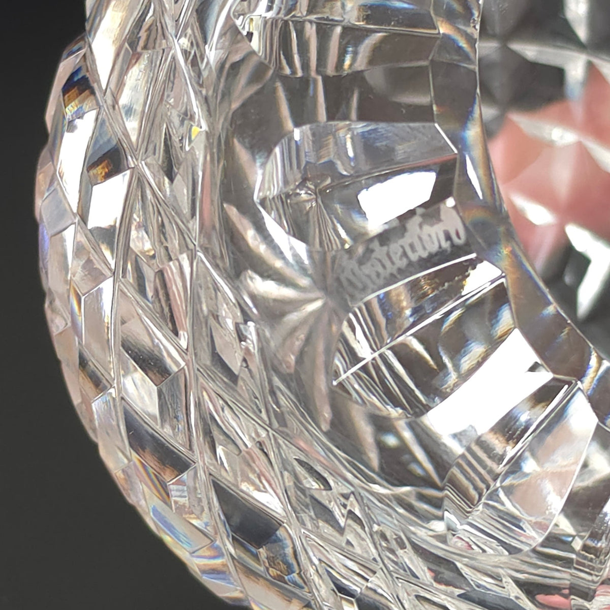 Waterford Crystal Hollow Dome Paperweight Diamond Cut Starburst Signed