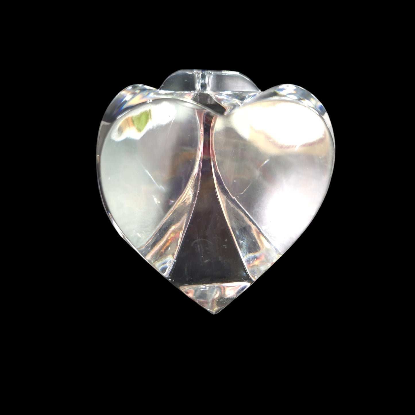 Multi-Faceted Glass Heart Paperweight, 2.5" H