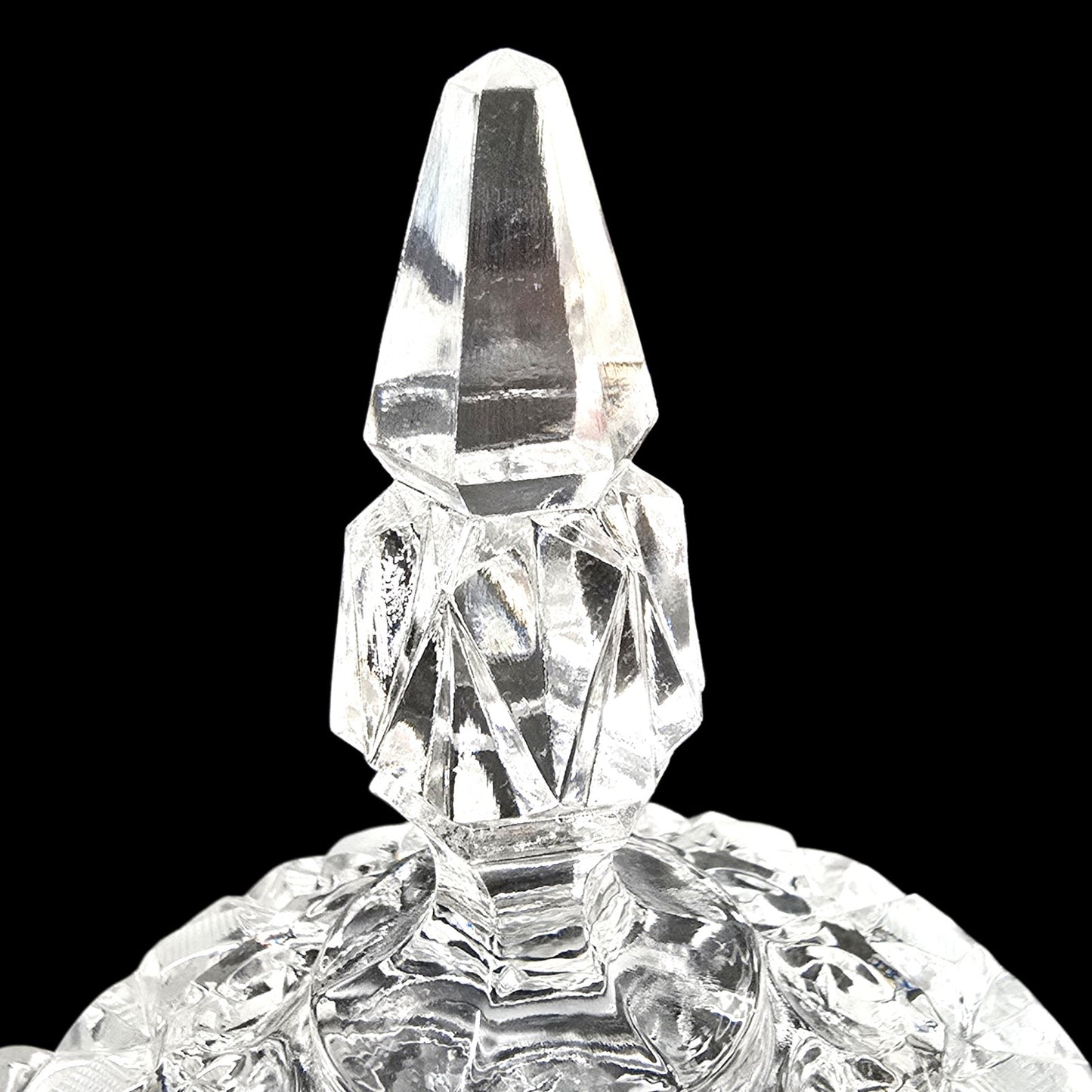 1930's Clear Selenium Glass Creamer & Sugar Set - Frosted Rose - 365nm Pink Glow