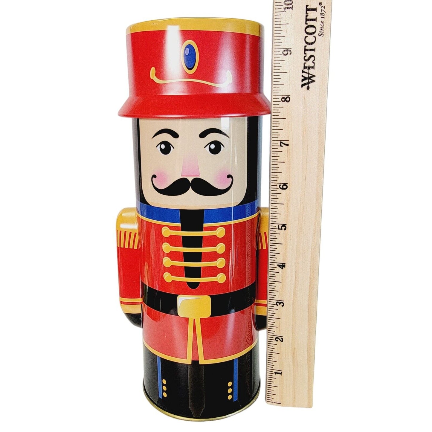 Christmas Holiday Nutcracker Tin, Toy Soldier (Empty) Tin, 9.5" H