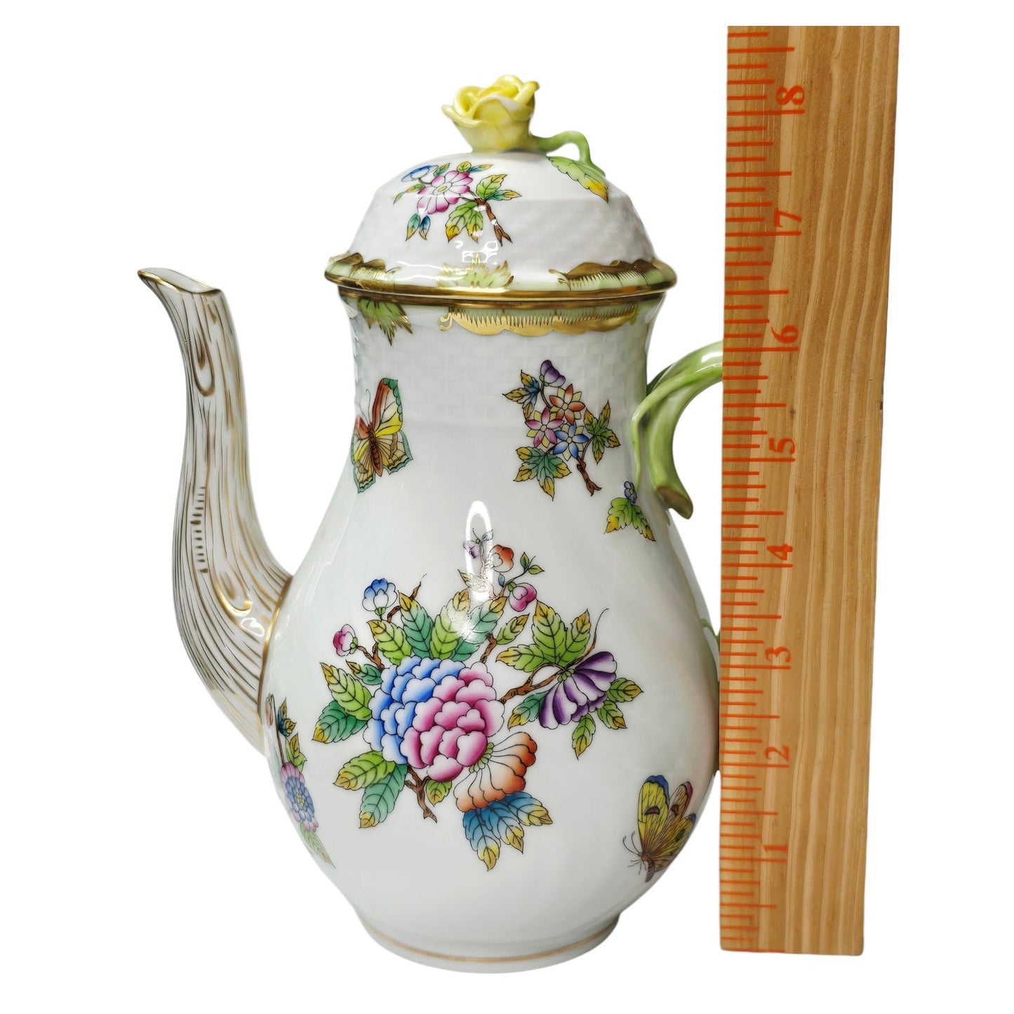 Herend Queen Victoria VBO 4-Pc Set - Pot, Tray, Creamer, Lidded Sugar - 24k Gold