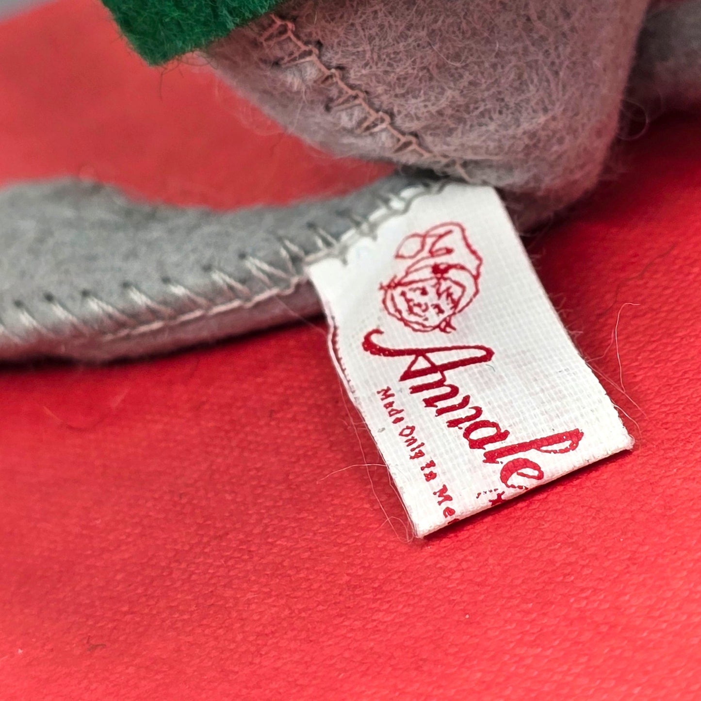 Vtg Annalee 1989 Christmas Mouse Felt Doll Green Scarf Santa Hat Holiday Decor