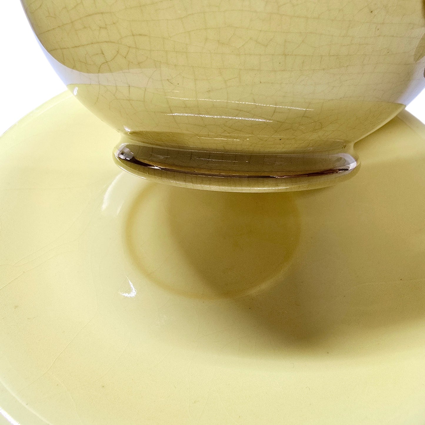 READ 1930's Royal Winton Grimewades Tiger Lily Teapot, Sugar Bowl? and Saucer Yellow