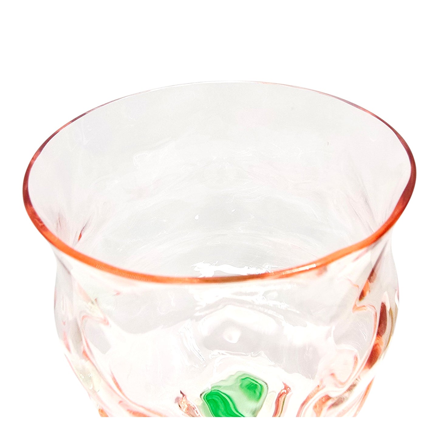 Vtg Tiffin Watermelon Uranium Glass Cocktail Coupes / Champagne Glasses Set of 2