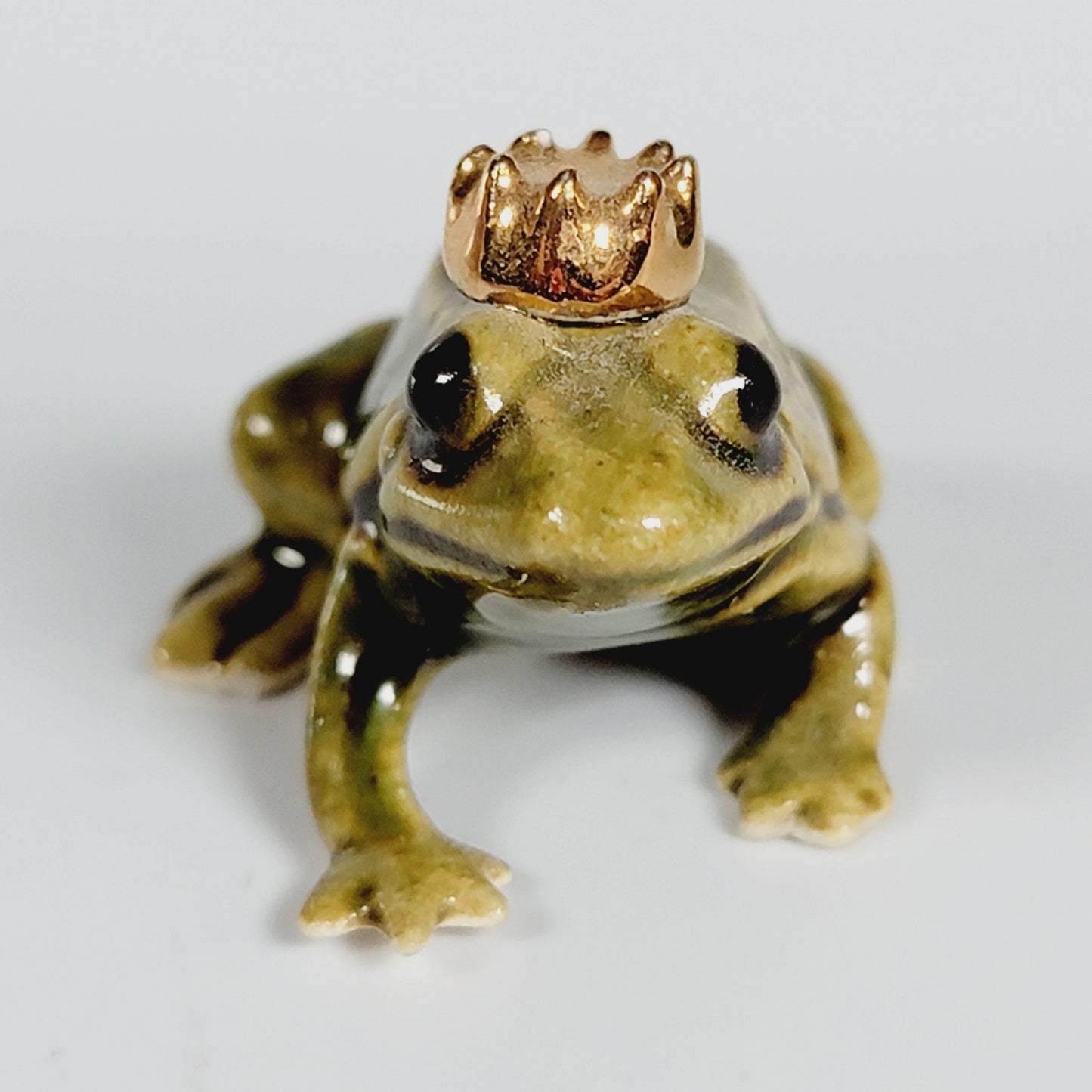 Hagen Renaker Gold Crown Frog Prince Ceramic Miniature Figurine, Retired