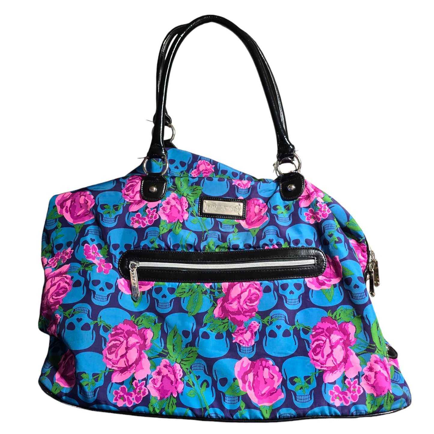 Betsey Johnson Skull & Roses Over Sized Purse Shoulder Bag