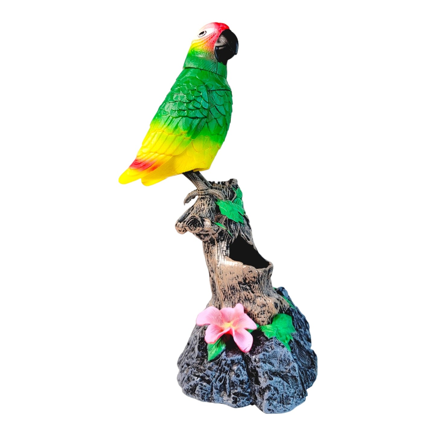 Chatty Patty Electronic Talking Parakeet Bird Pencil Pen Holder NIB, Talks, Whistles Lights Up 9.5"