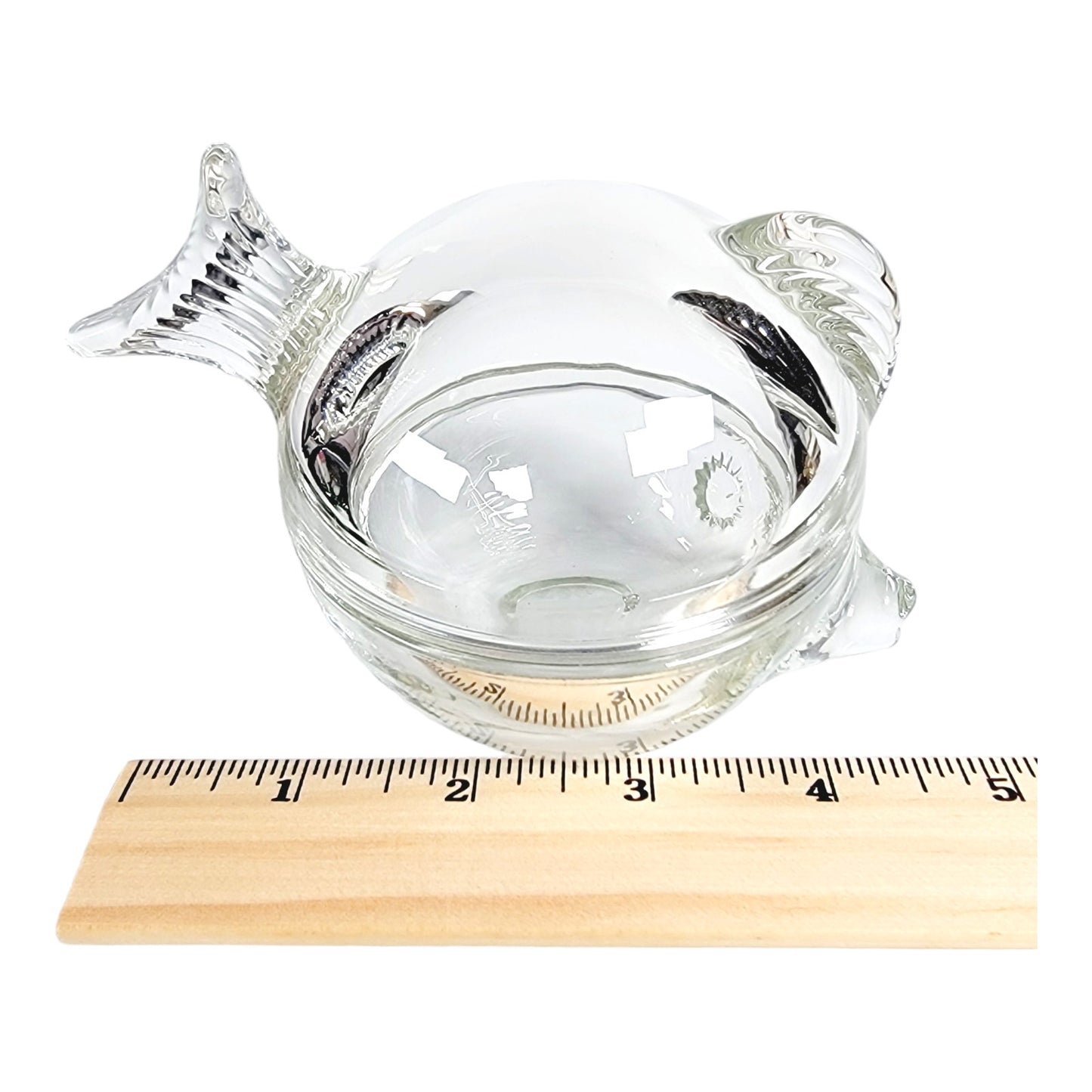 Anchor Hocking USA Lidded Fish Trinket Dish, Heavy Thick Glass Fish Trinket Dish