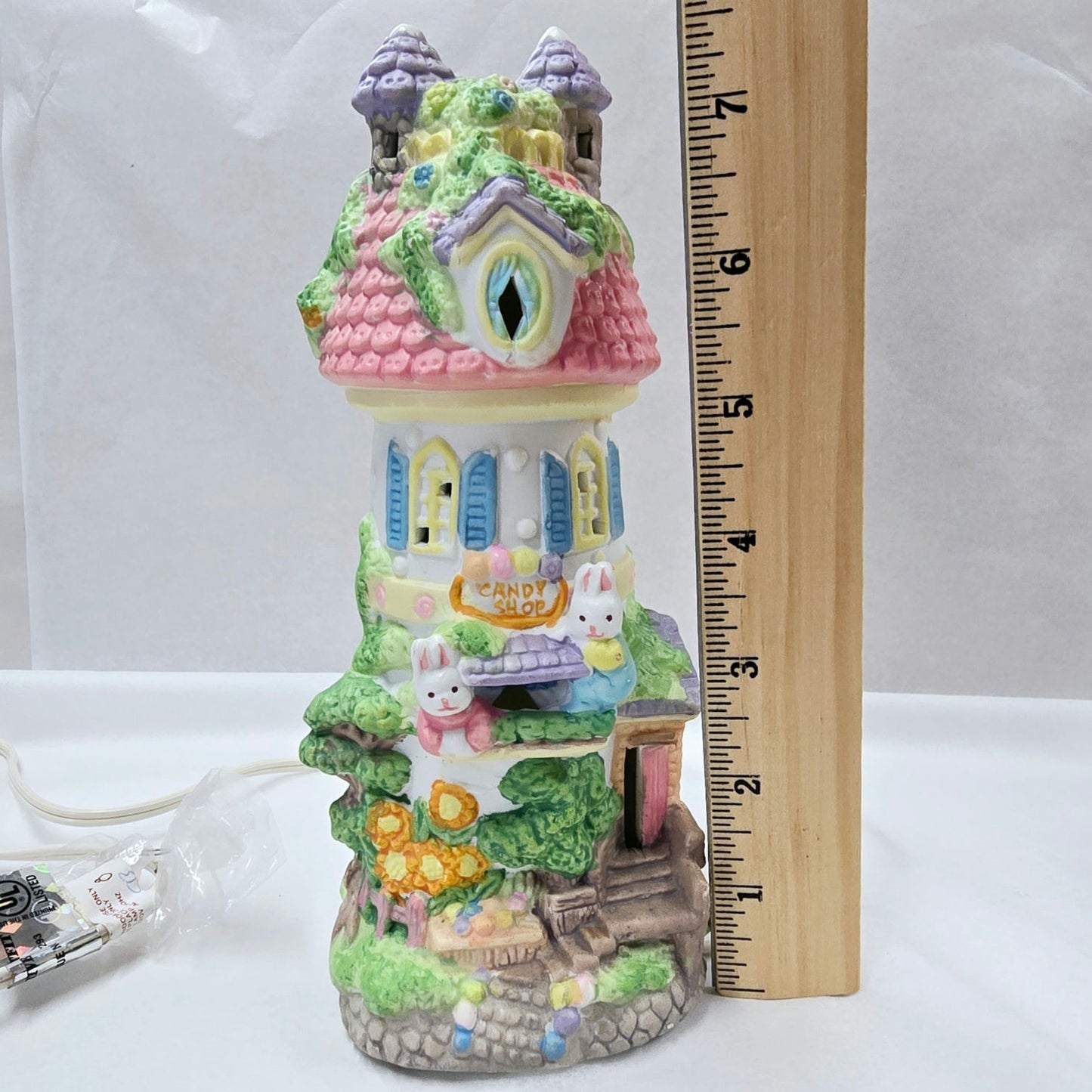 Vintage Cottontale Cottages 8" Hand Painted Light-Up Candy Shop