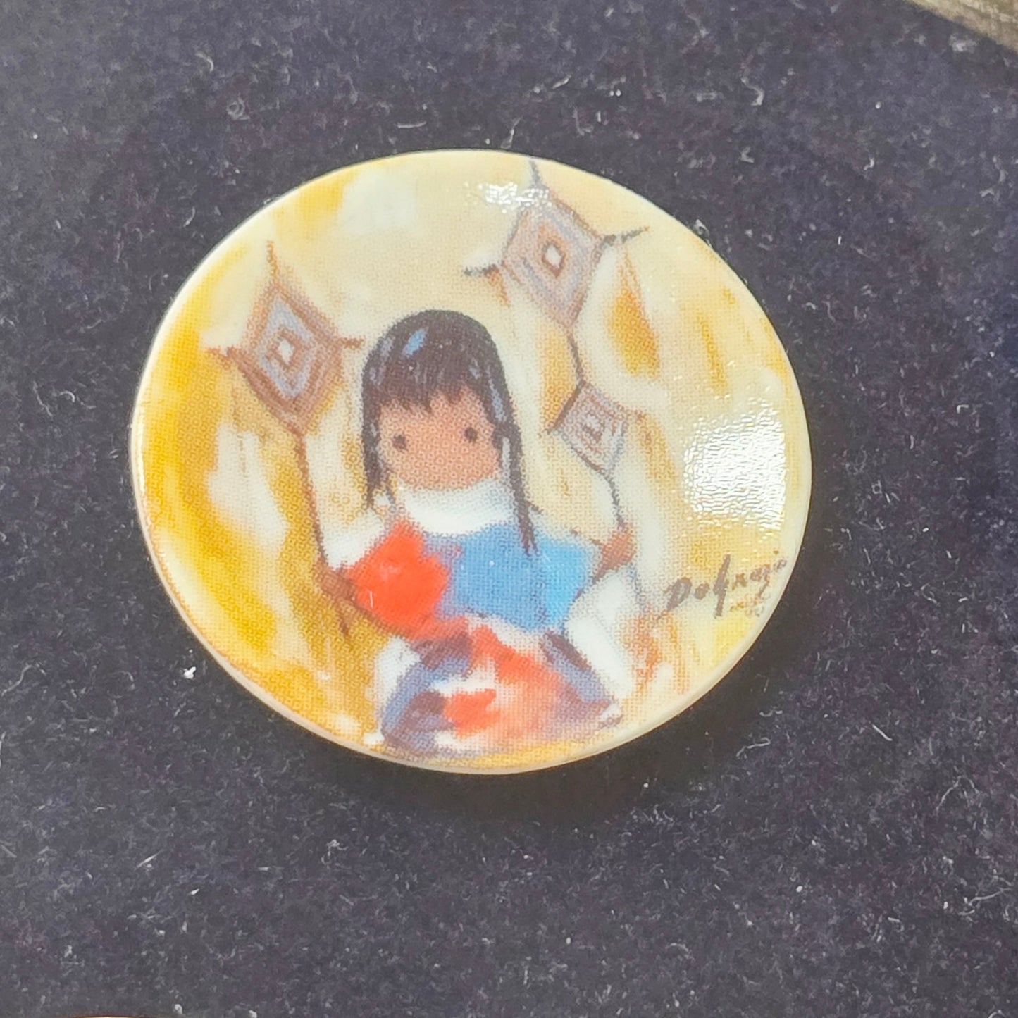 Framed DeGrazia Miniature Plates - Set of 8 Signed & Numbered Porcelain