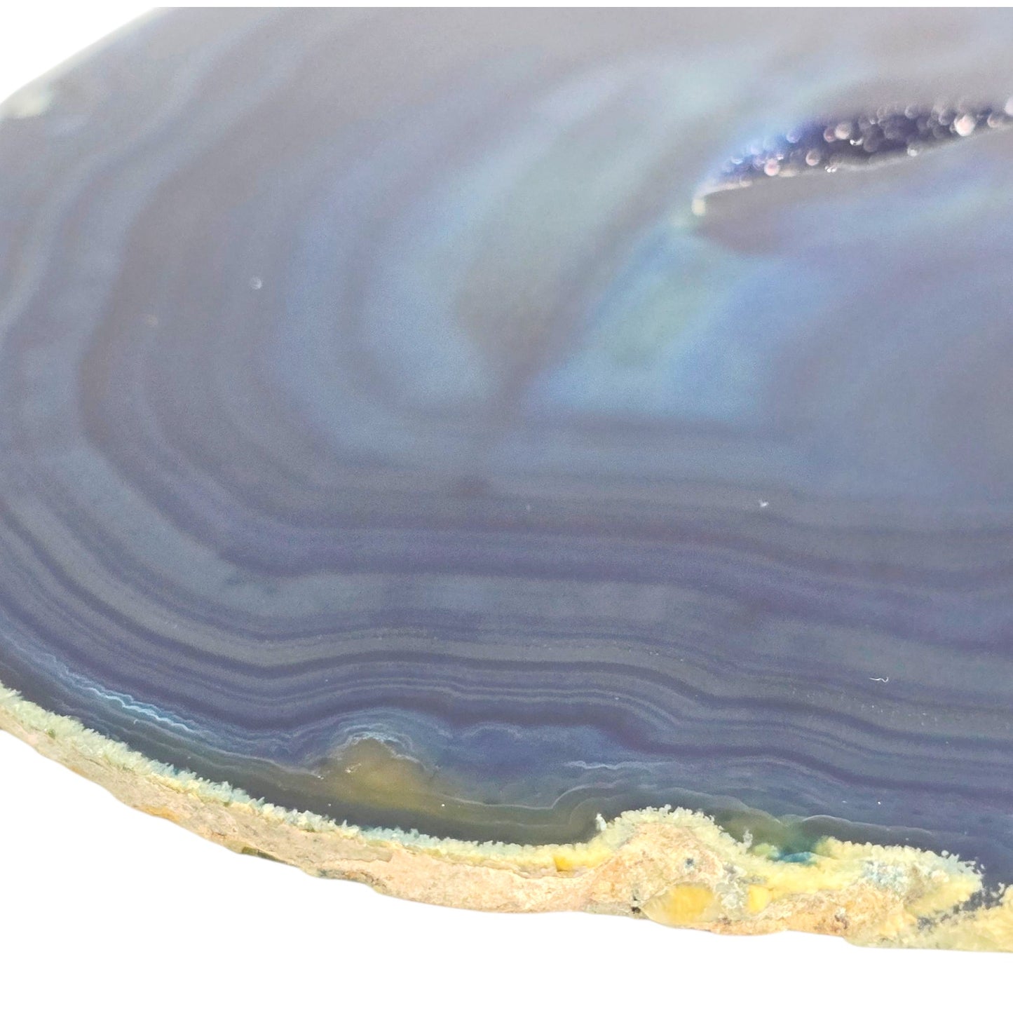 Blue Agate Geode Crystal Druzy Slab Slice