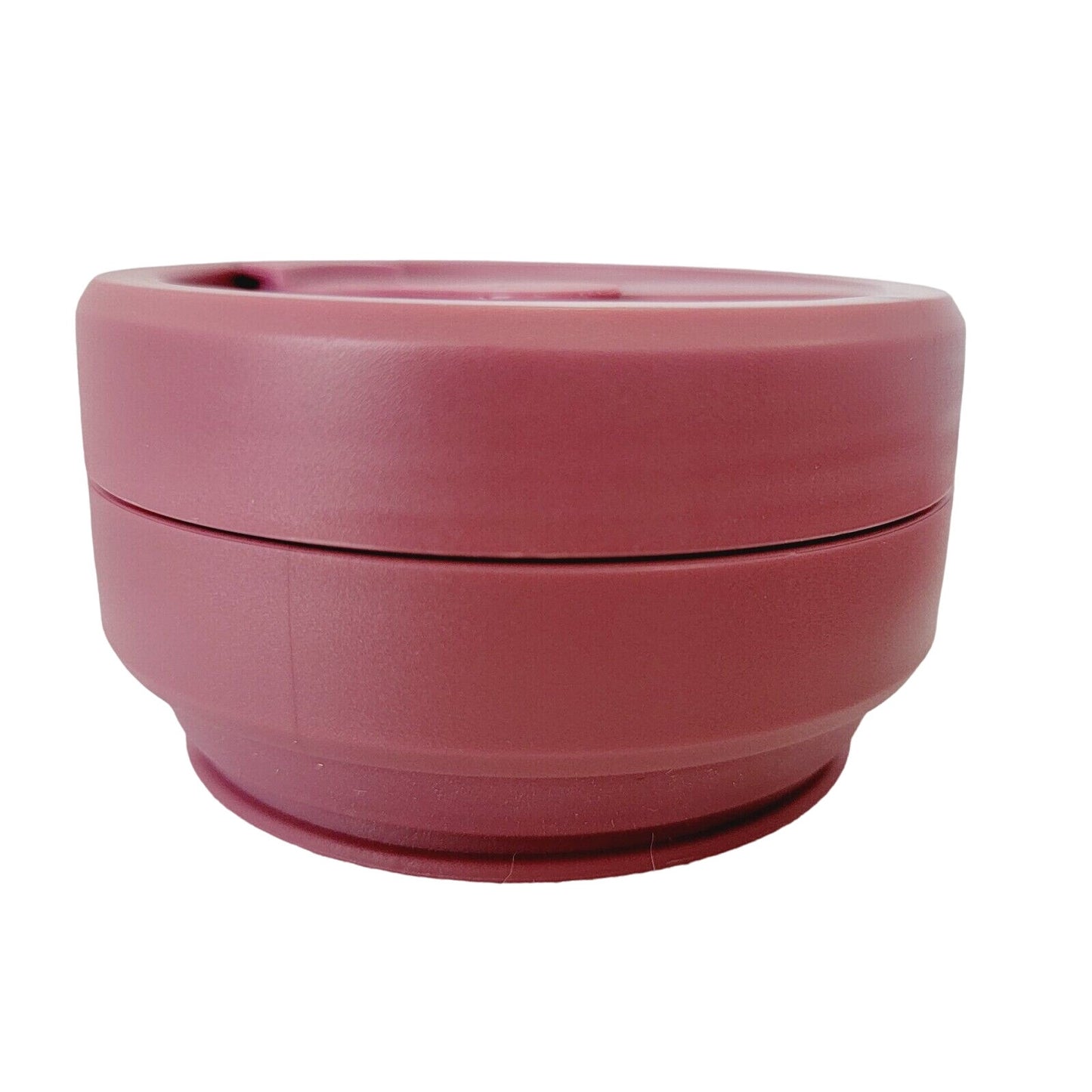 Collapsible Travel Cup Plum for Hot and Cold with 4 Reusable Straws