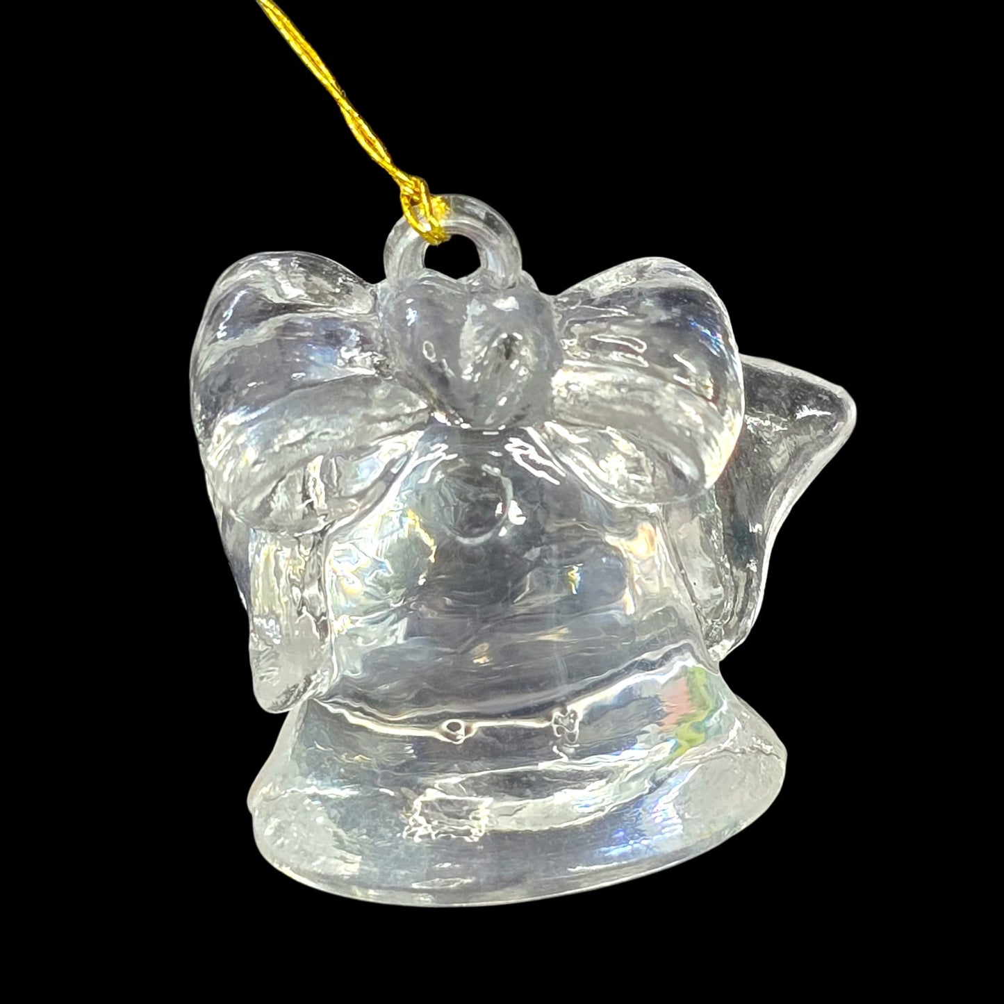 Set of 6  Vintage Miniature Clear Acrylic Christmas Ornaments