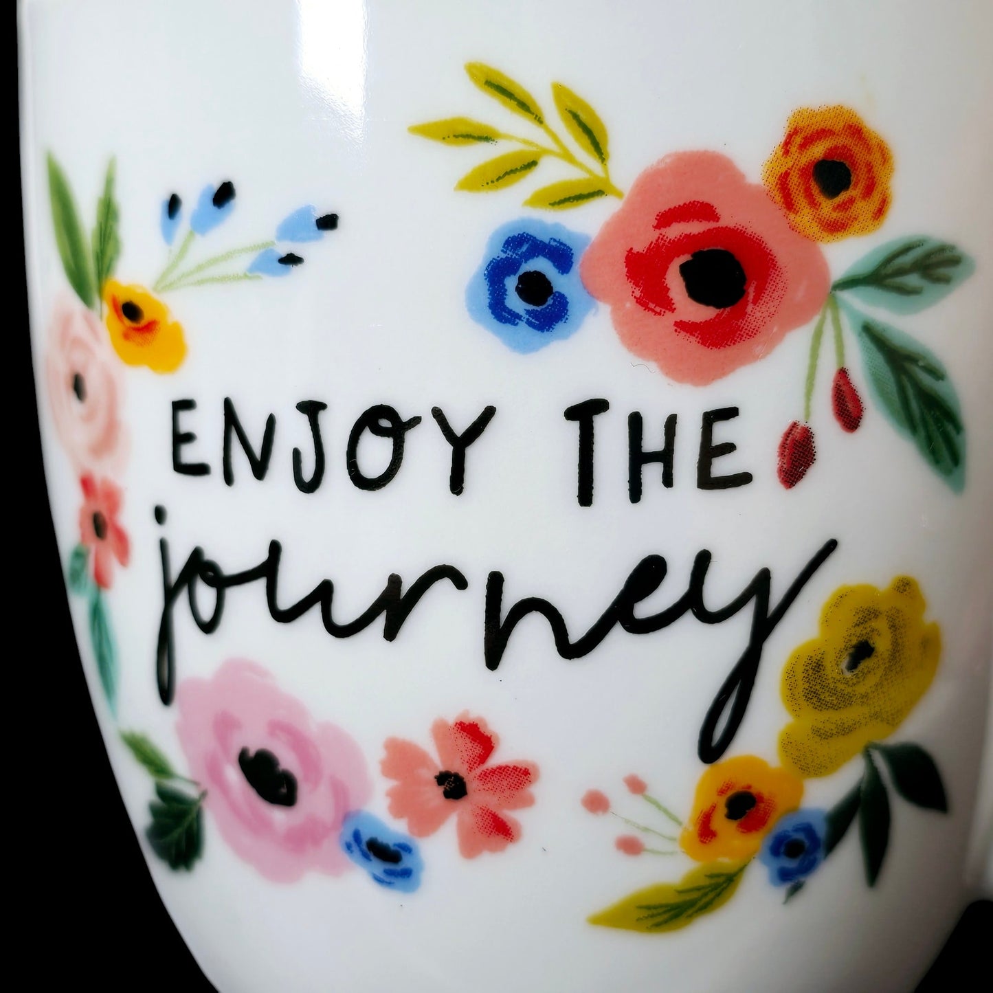 Floral Coffee Mug Enjoy the Journey