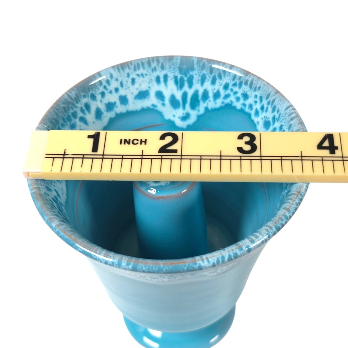 Pythagorean Greedy Cup Blue White Glazed Pottery Goblet Cup of Justice