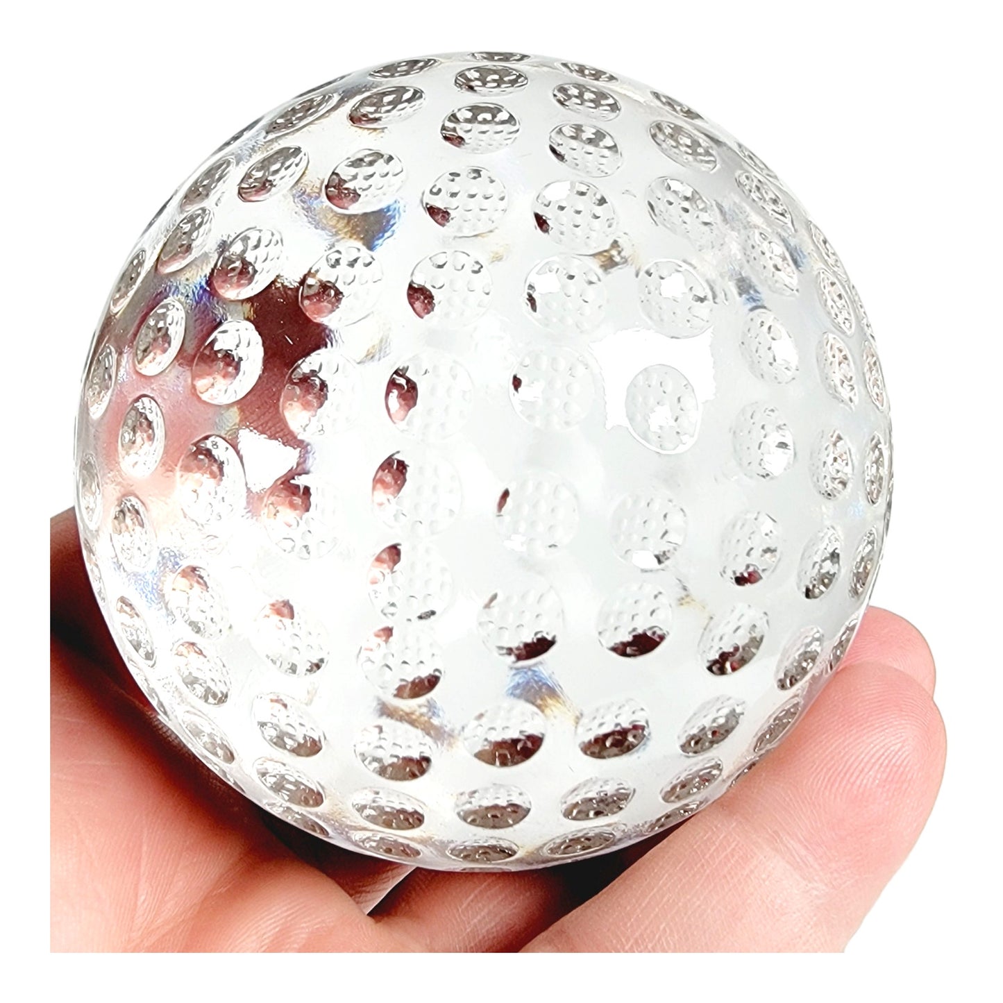 Solid Glass Golf Ball Paperweight on Stand, Identity Partners Golf Classic