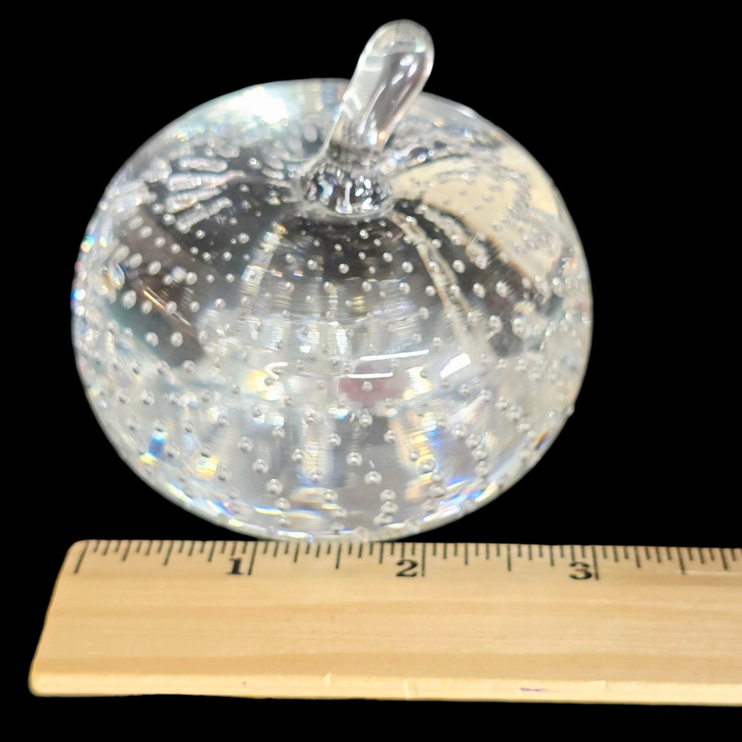 Mikasa Glass Apple Paperweight "Fruits of Life" Bullicante Control Bubbles