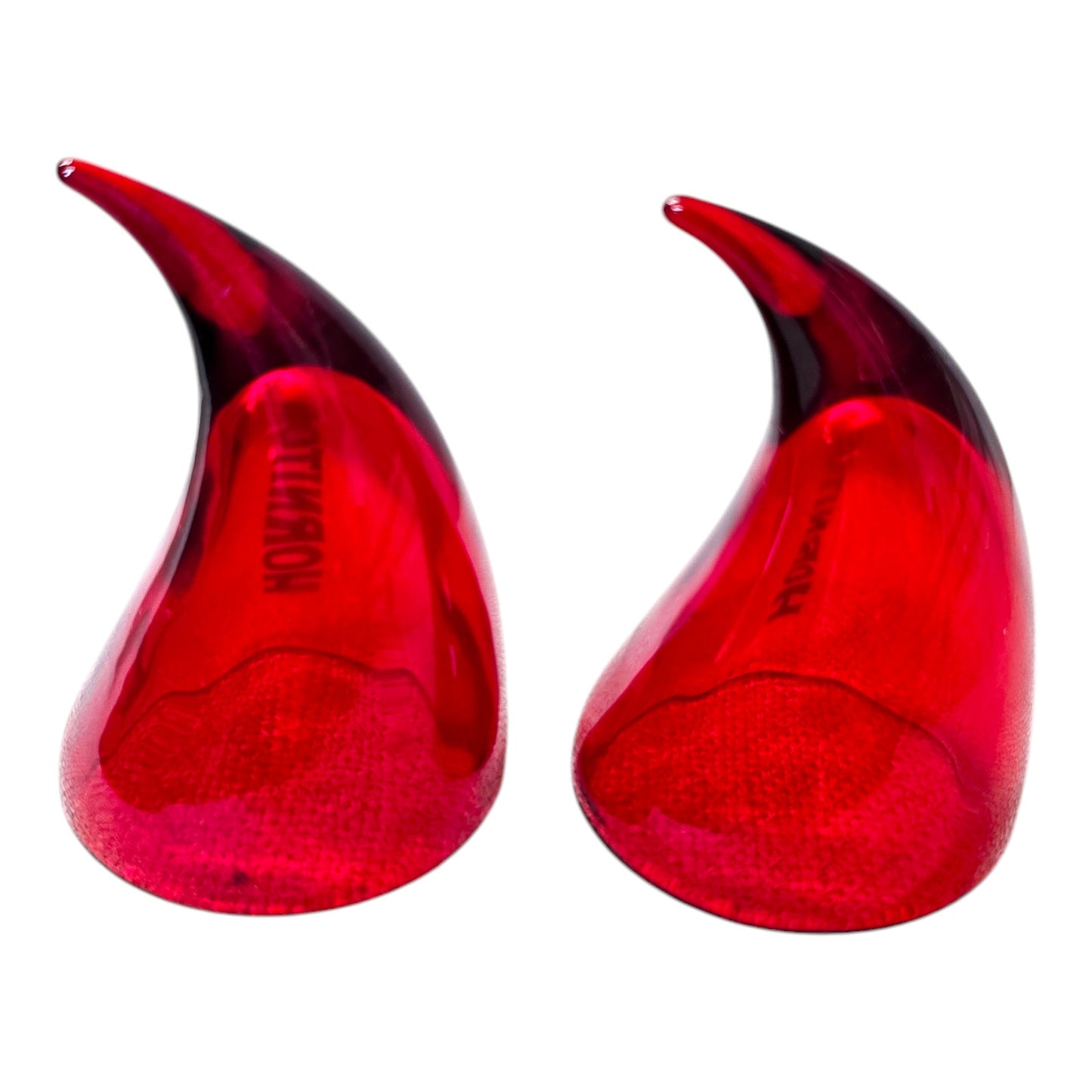 Set of 2 Hornitos Tequila Devil Horn Red Shot Glasses / Wonky Christmas Tree