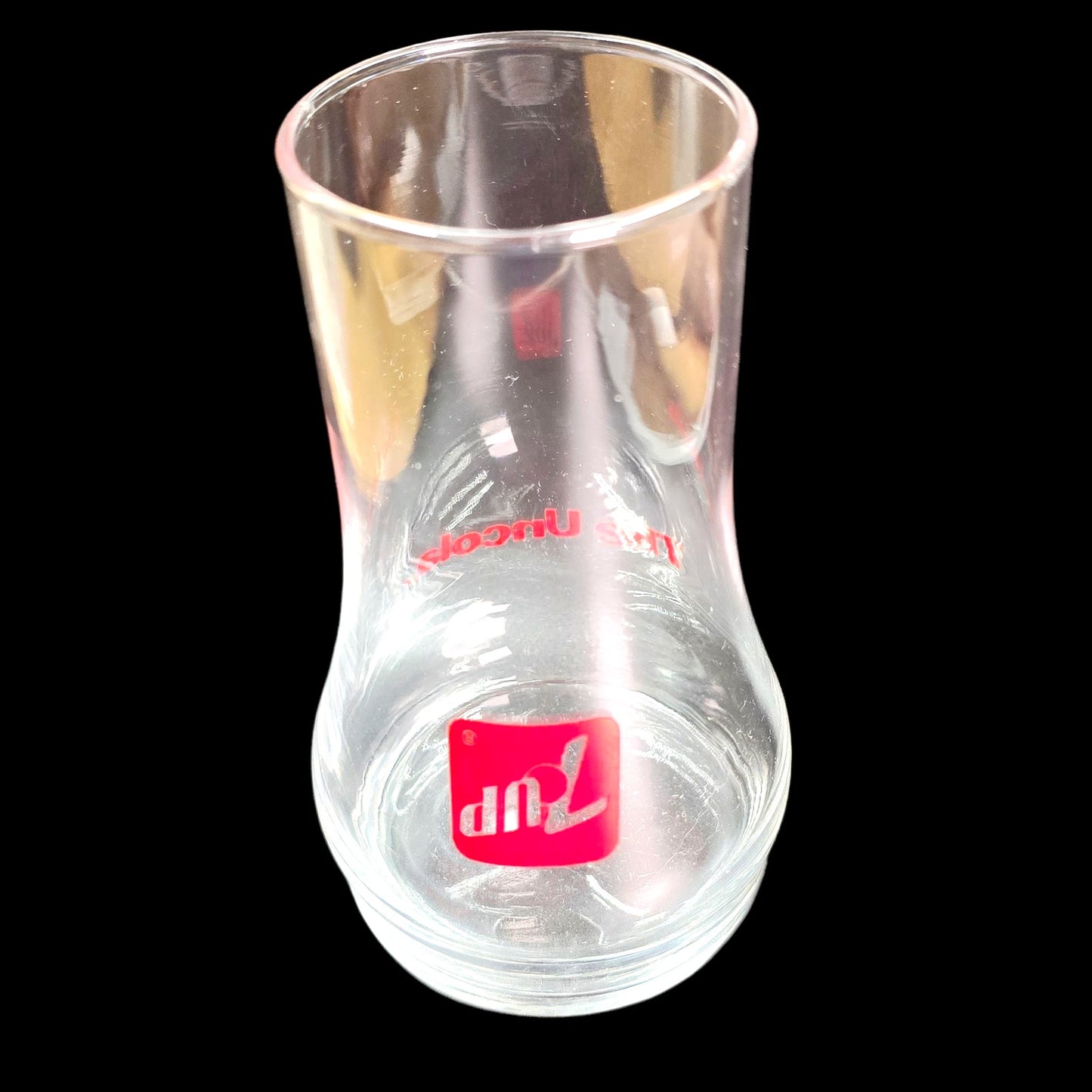 7UP Glass  The Uncola Vase Collectible Upside-Down Drinking Advertising Vintage