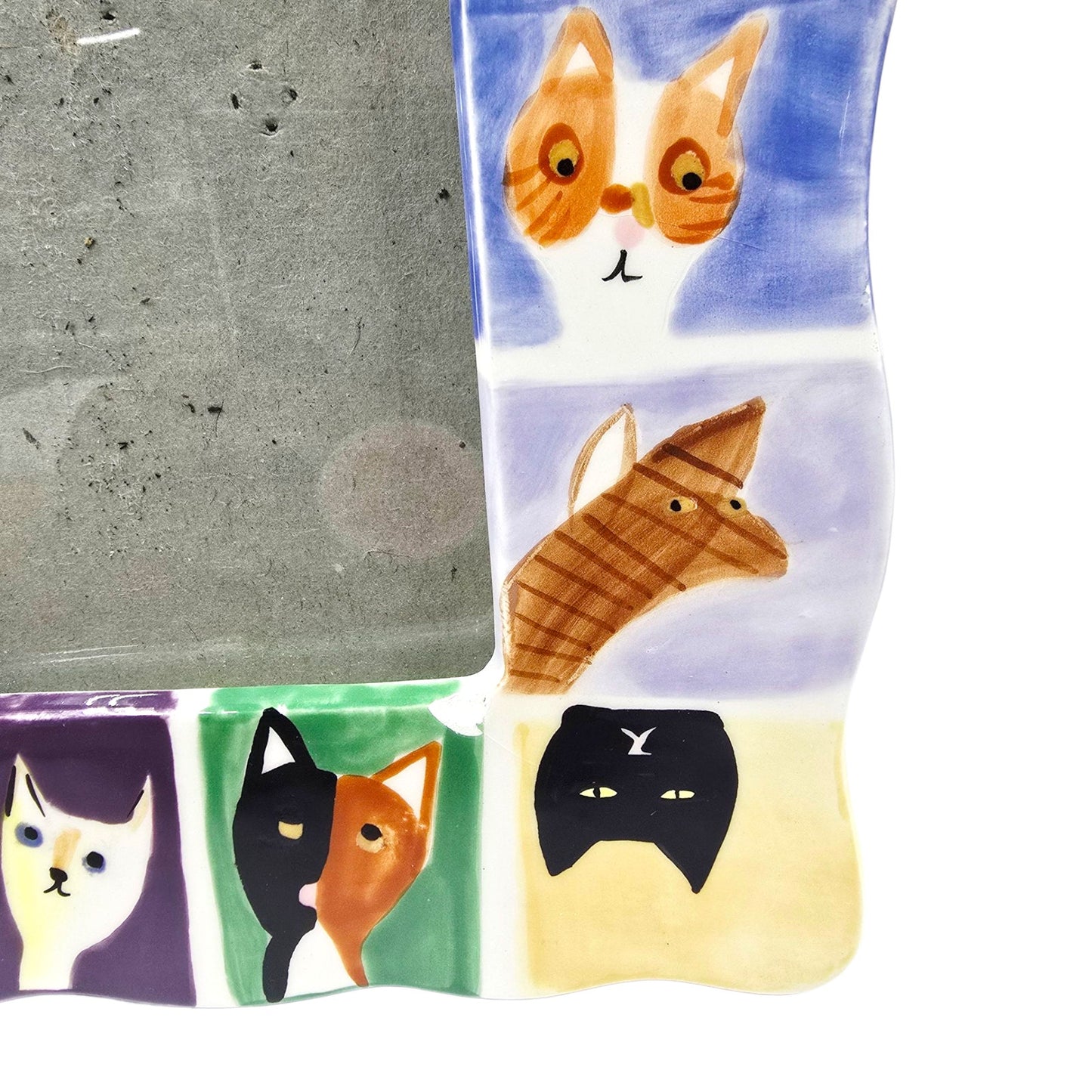 AS IS Colorful Cat Ceramic Picture Frame, Read